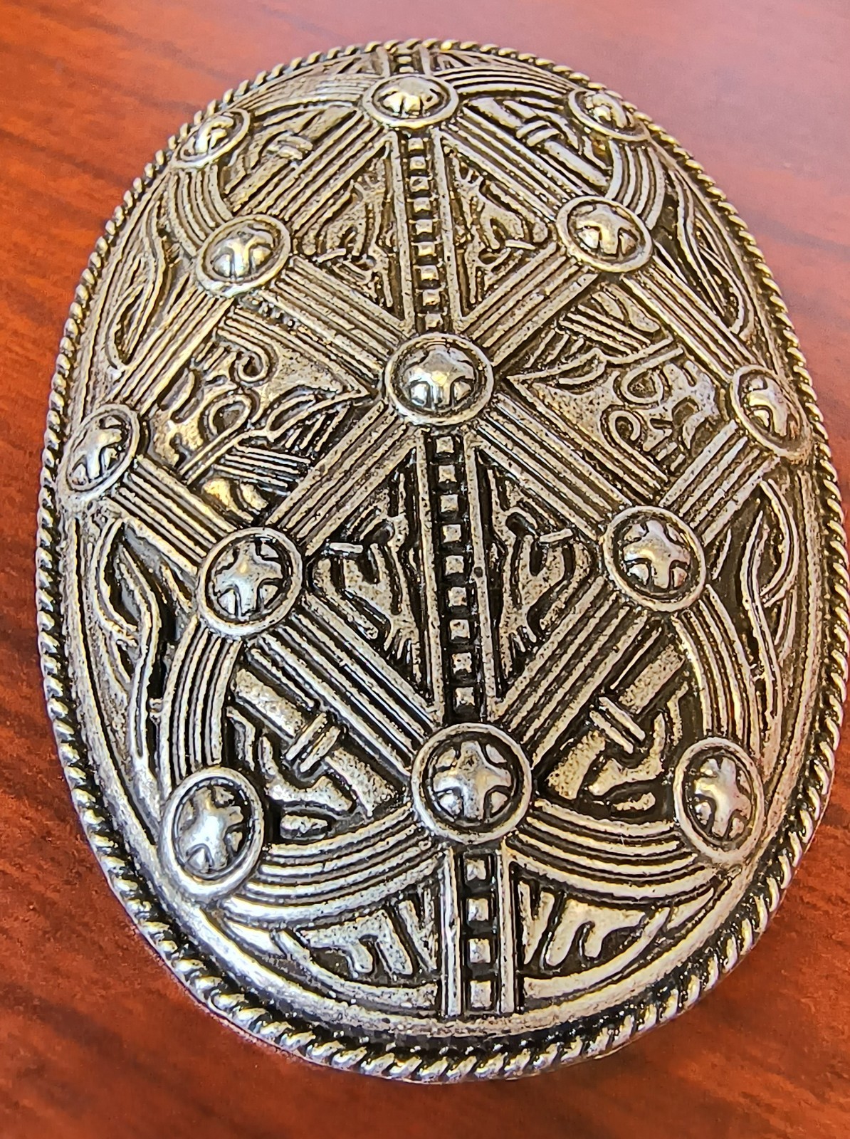 Viking Brooch, 2 3/8 In By 1 1/2 In, Zinc Alloy