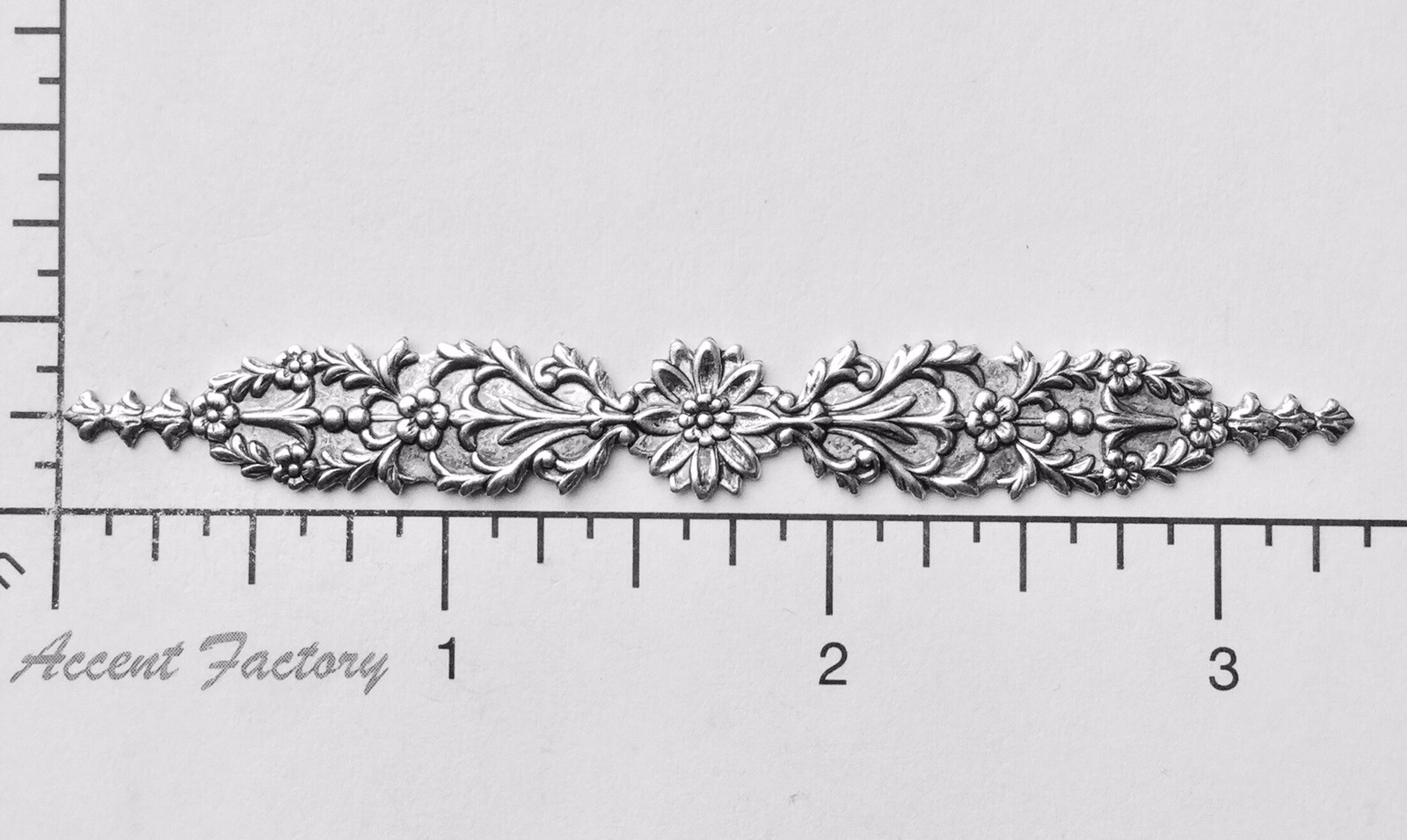 13234 Matte Silver Oxidized Victorian Swag Ornament Brass Jewelry Finding