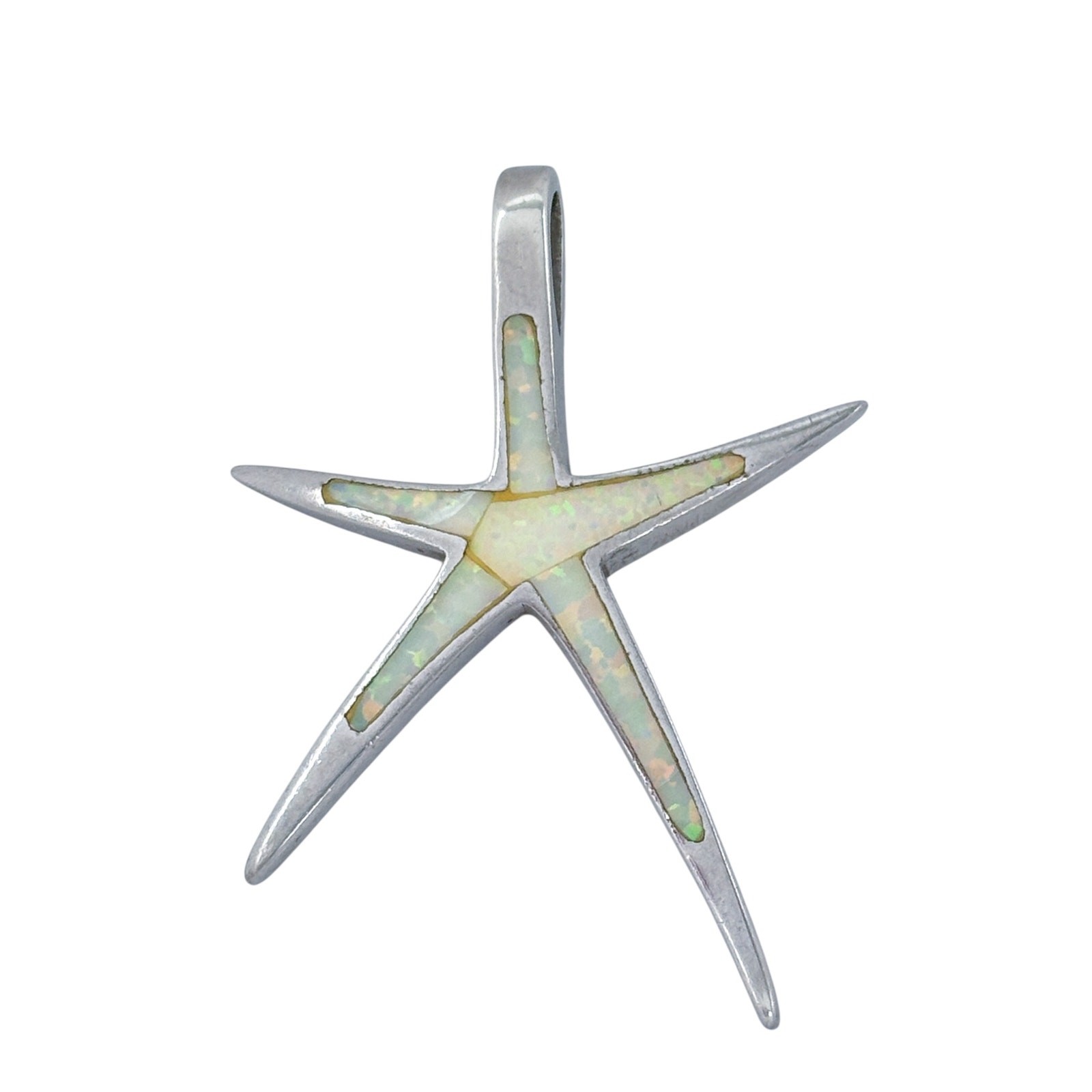 Vintage Sterling Silver 925 | Opal Inlay | Ocean Sea Star Fish Pendant
