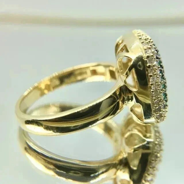2.75Ct VVS1 Round Cut Lab Created Emerald Anniversary Wedding 14K Gold FN Ring