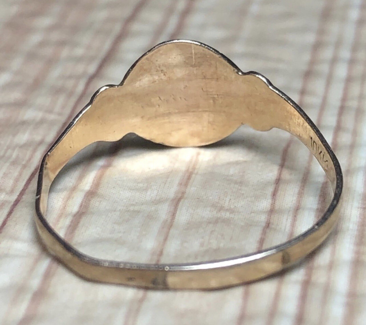 10K Monogramed Signet Pinky/Child’s Ring, Size 4.75 Initial ‘EJZ’