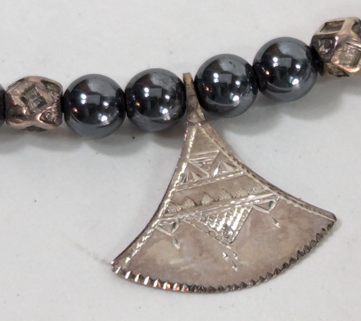 Sterling Silver Tuareg Berber Bead Necklace & Earrings African Tribal Jewelry