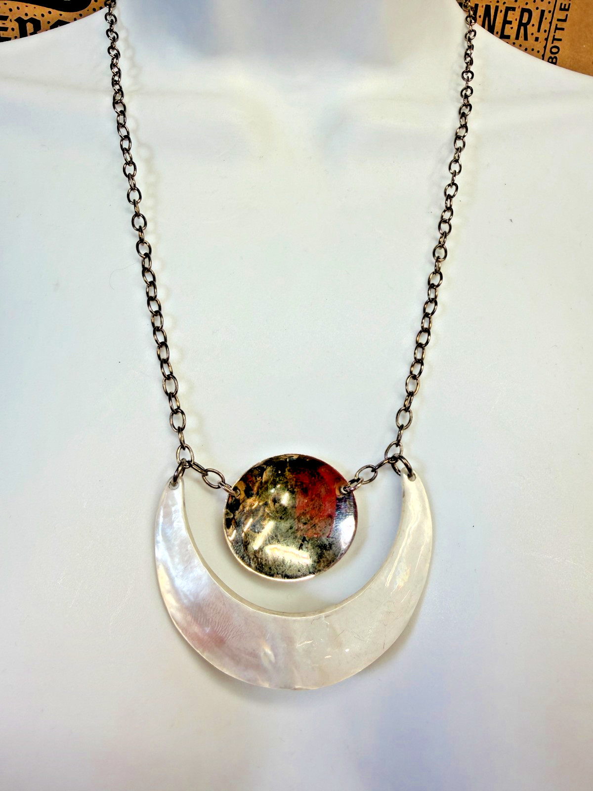 Vintage Necklace Robert Lee Morris Studio Sterling 925 Crescent Moon Pendant