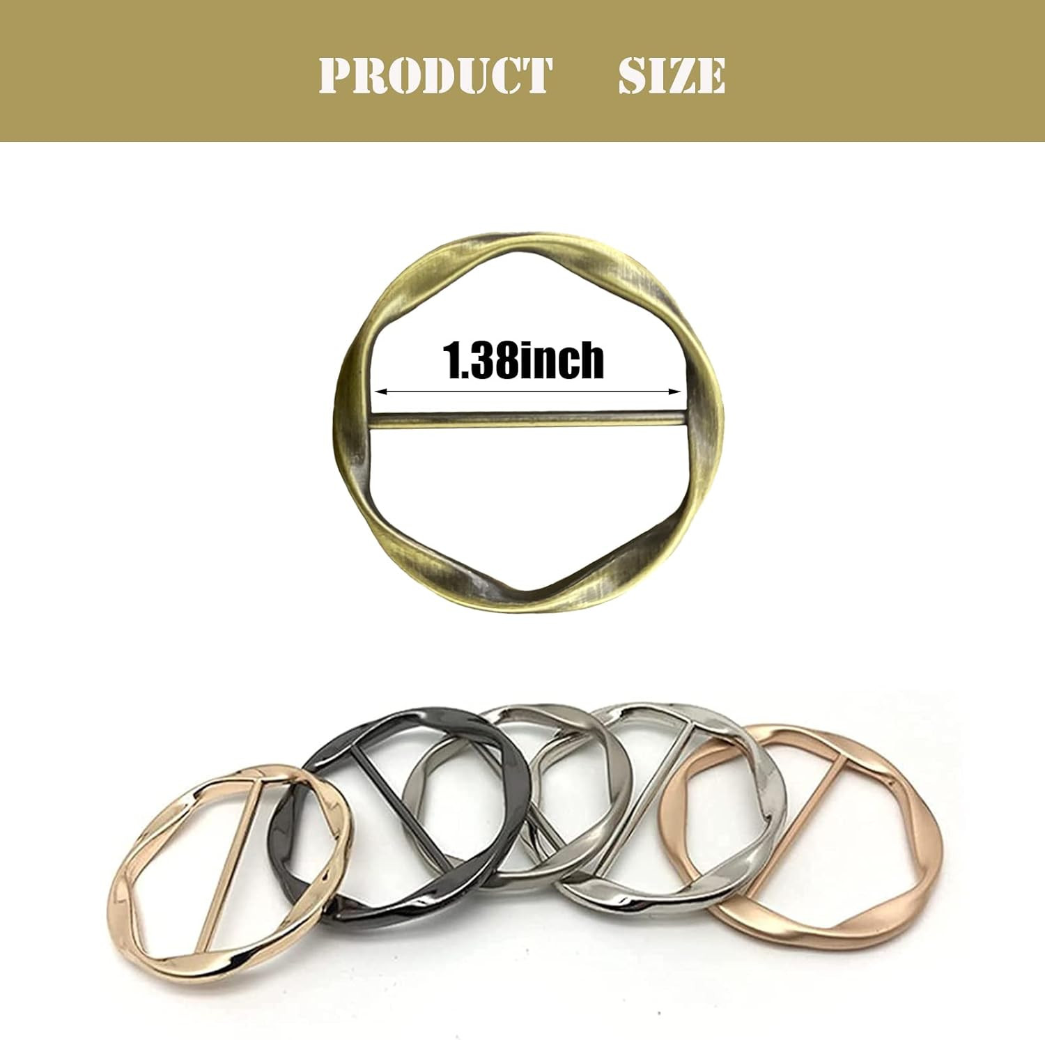 6 PCS Scarf Ring Clips Waist Buckle Clip T-Shirt Tie Pin Clip for Women Fashion