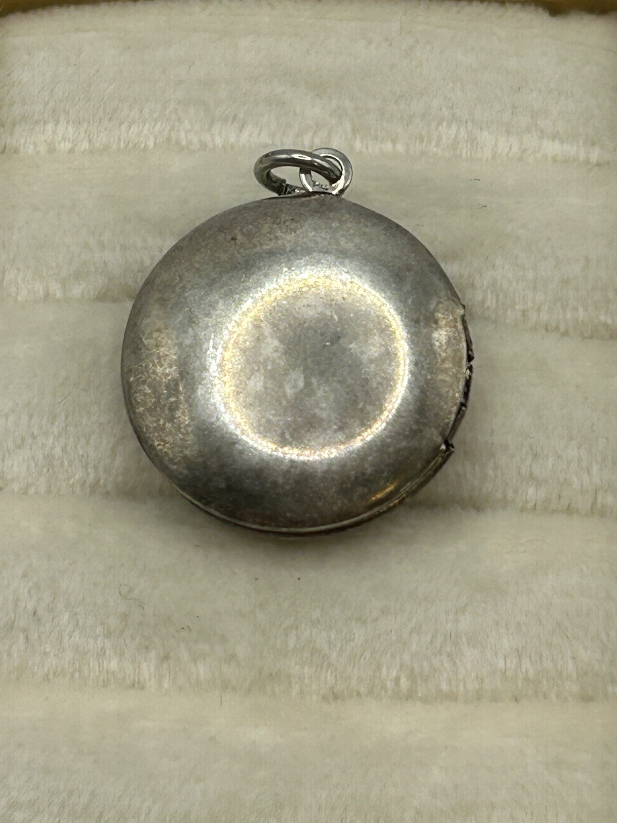 Vintage Round Locket Pendant Floral Etched Silver Tone Photo Charm Cottagecore