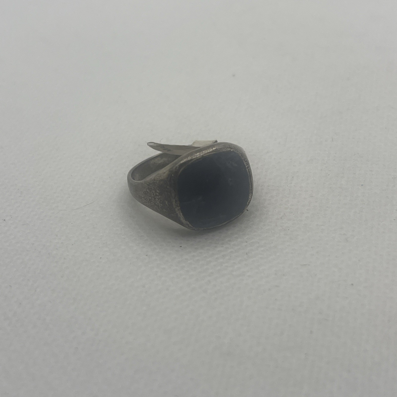 Vintage Sterling Silver Blue Cabochon Ring Southwestern 18 MM Size 8
