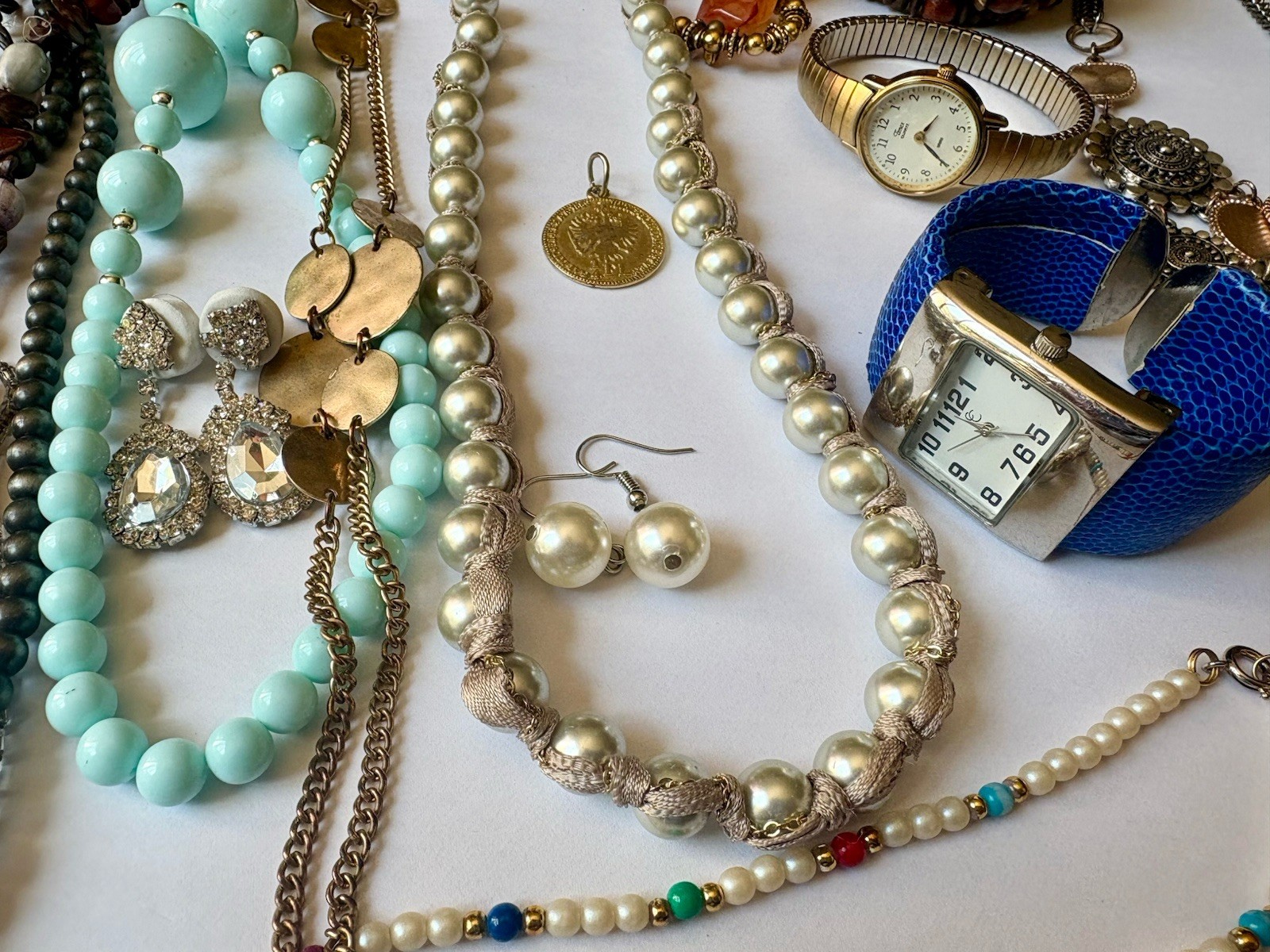 Estate Jewelry Lot Chunky Necklaces Earrings Wearable Pearls Brooch VTG-now 45+
