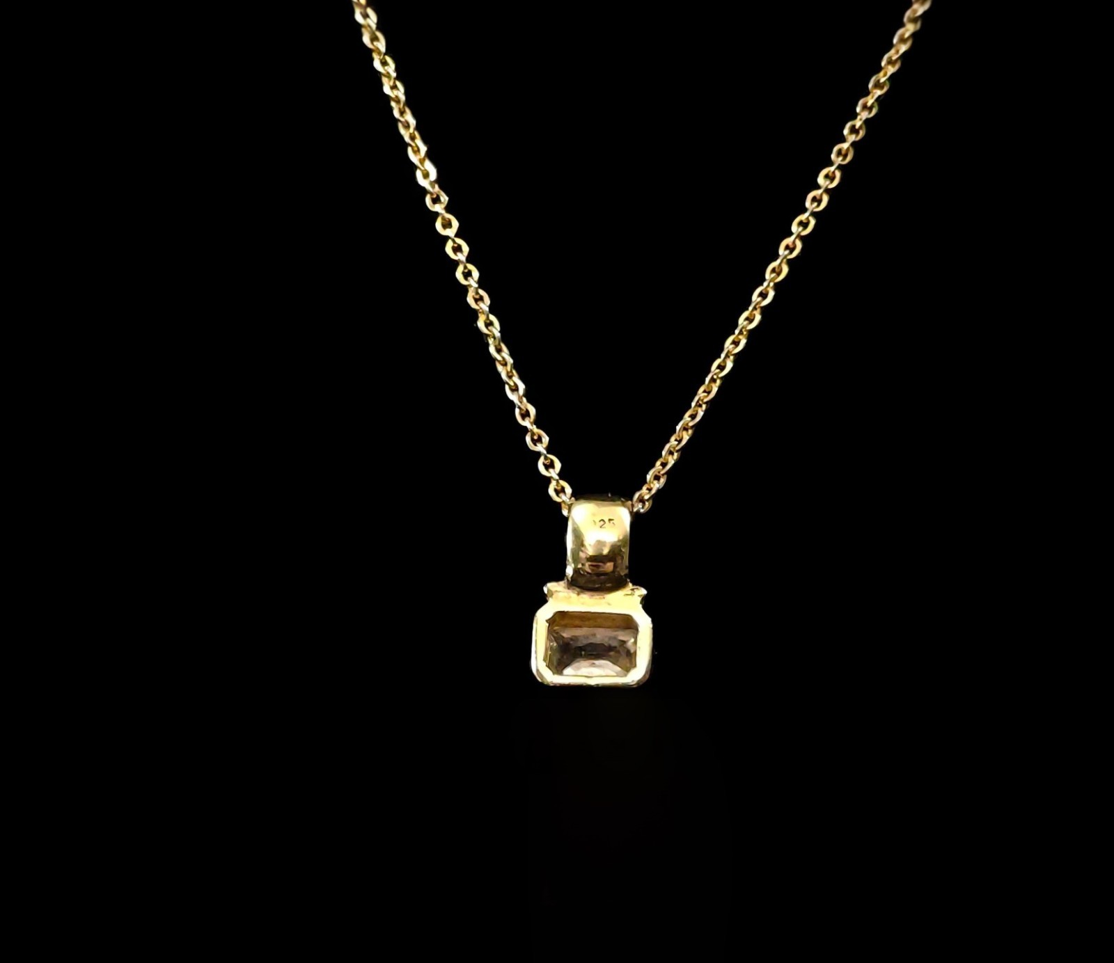 Danecraft 24kt Gold Over 925 Sterling Cubic Zirconia Pendant 18″ GF Necklace