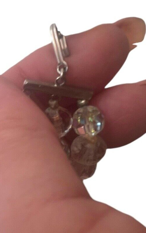 Vintage Multi-Faceted Lucite & Crystal Beads, and Rhinestone 3 Strand Necklace