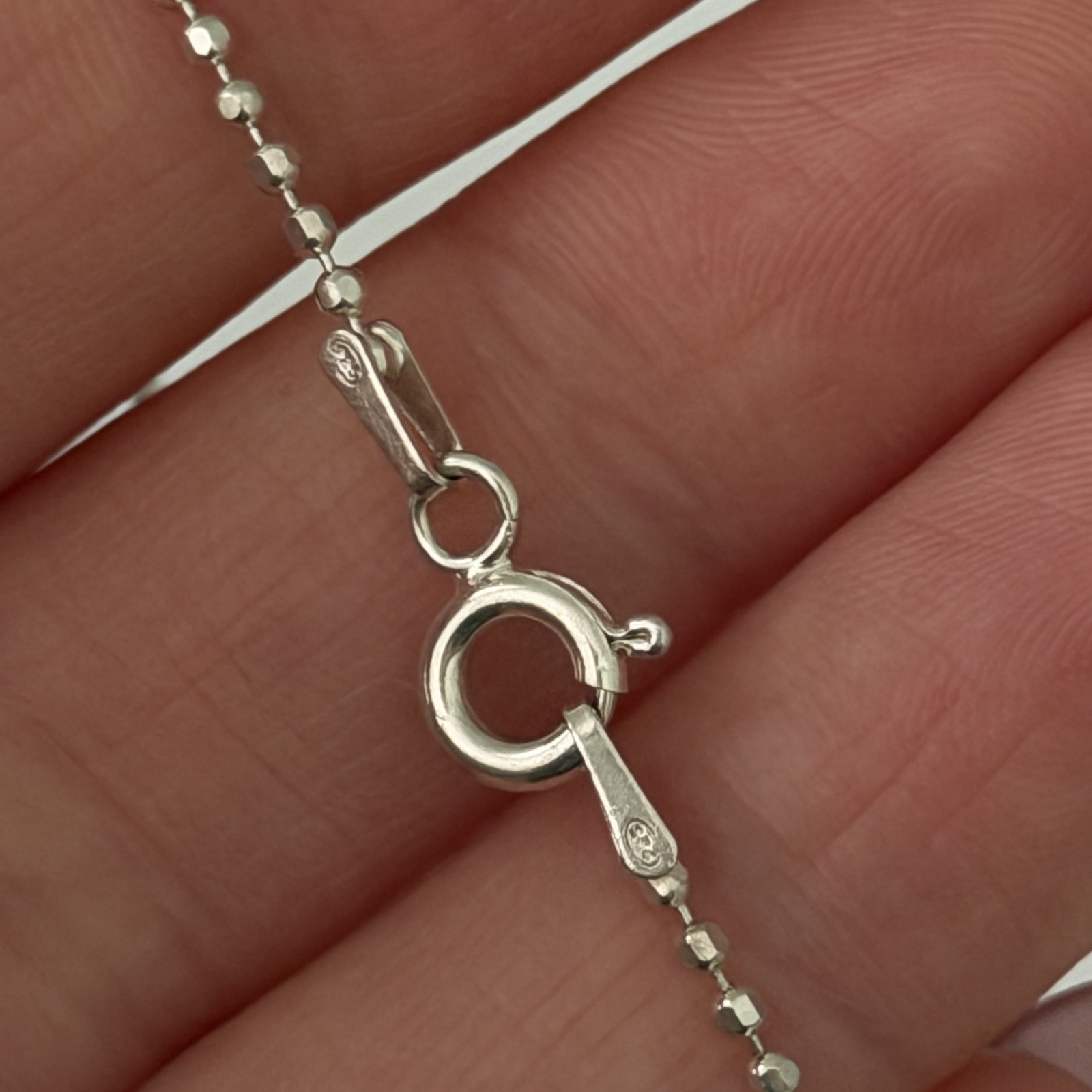 925 Sterling Silver Genuine Caged Pearl Bead Ball Chain Necklace 16″