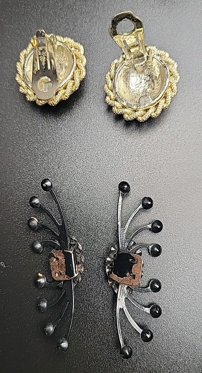Vtg 1950s 1960s Clip On Earring Lot 13 Pairs Japan Hong Kong Beaded Cluster MCM