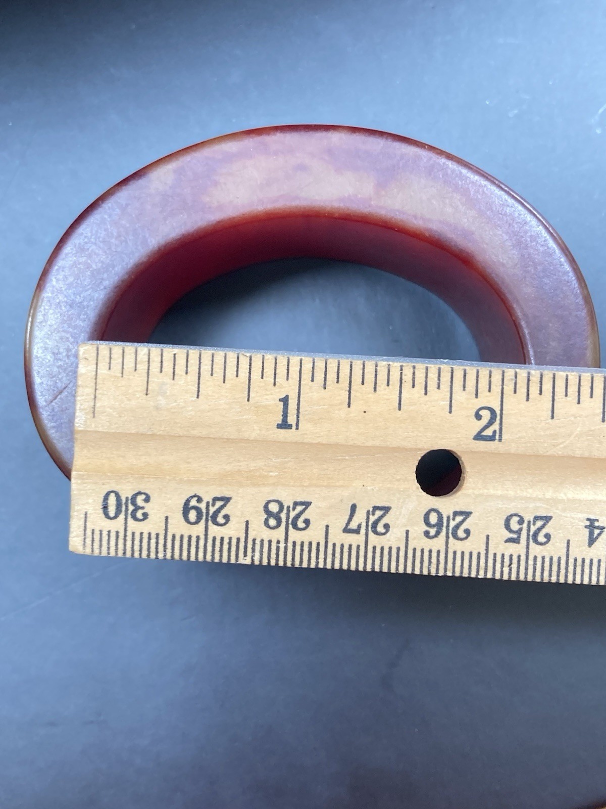 Vintage Awesome Bracelet Cuff Resin Reddish-Orange SMALL