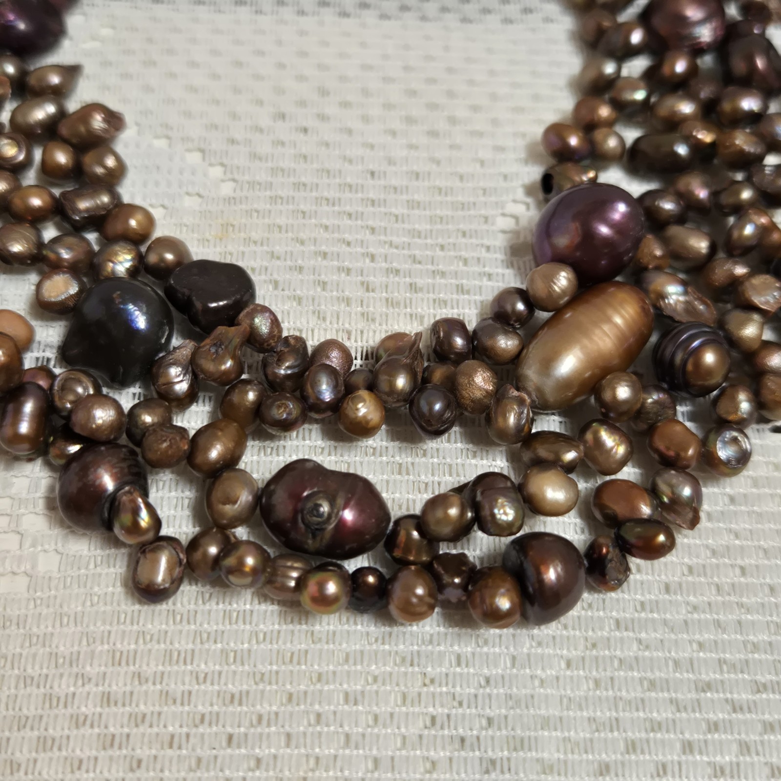 Multi Color Freshwater Pearl Extra Long Cluster Necklace