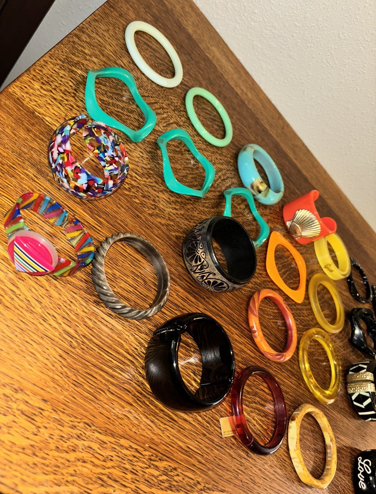 Bangle Bracelet Bundle – Plastic, Resin, Wood Mixed Lot of 31