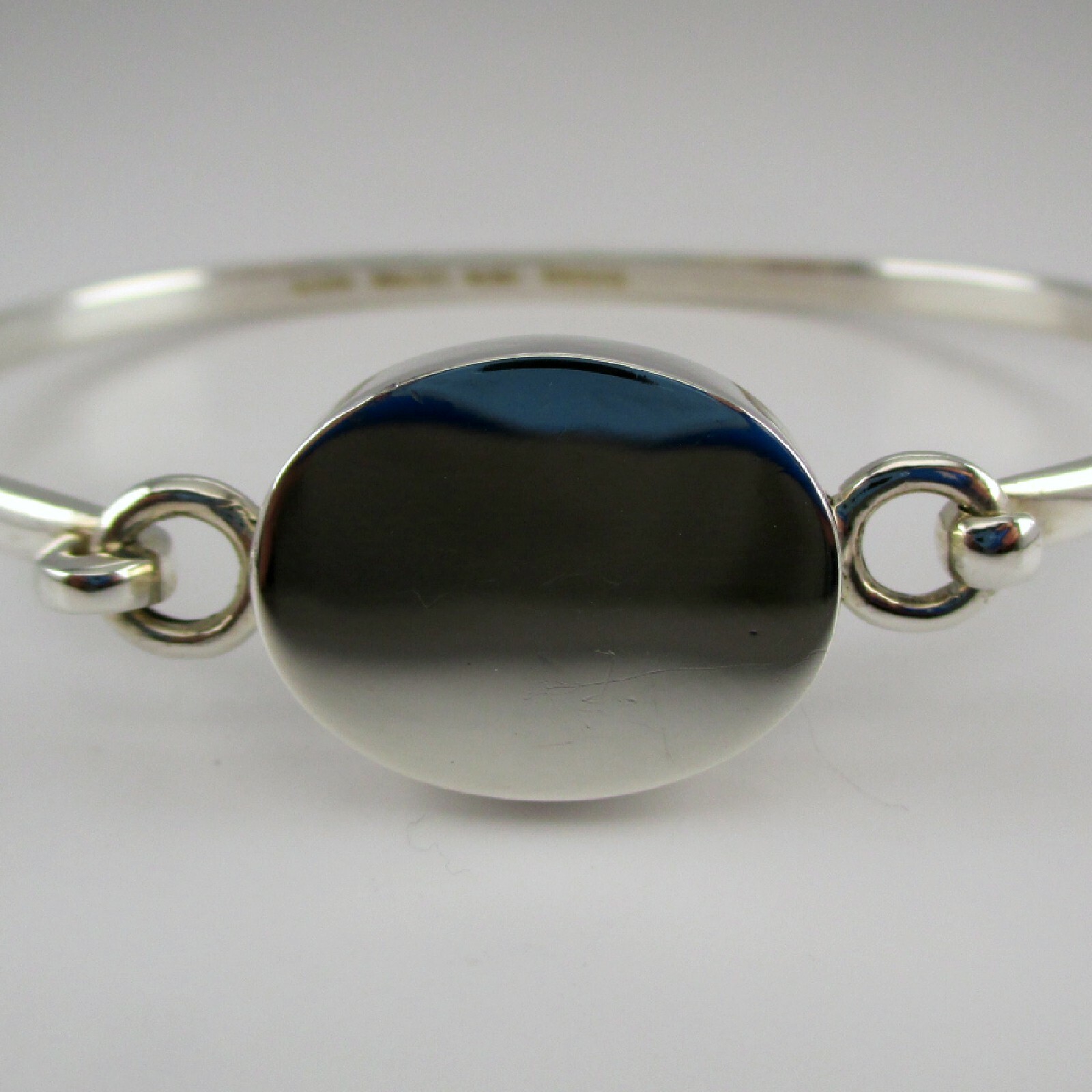 Sterling Silver ENGRAVABLE Charm Bracelet BANGLE Engraving OVAL Birthday Gift