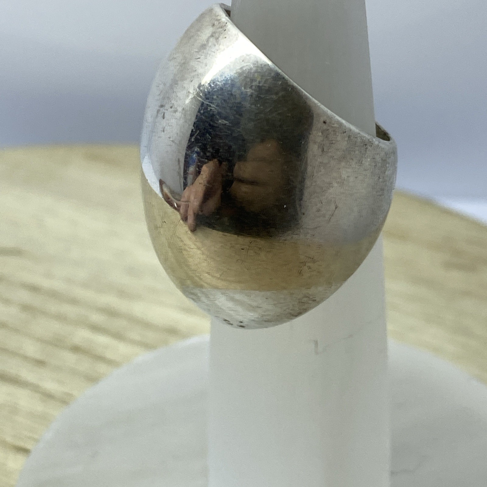 Large Domed Knuckle Ring Sterling Silver Made In Mexico Size 5.5