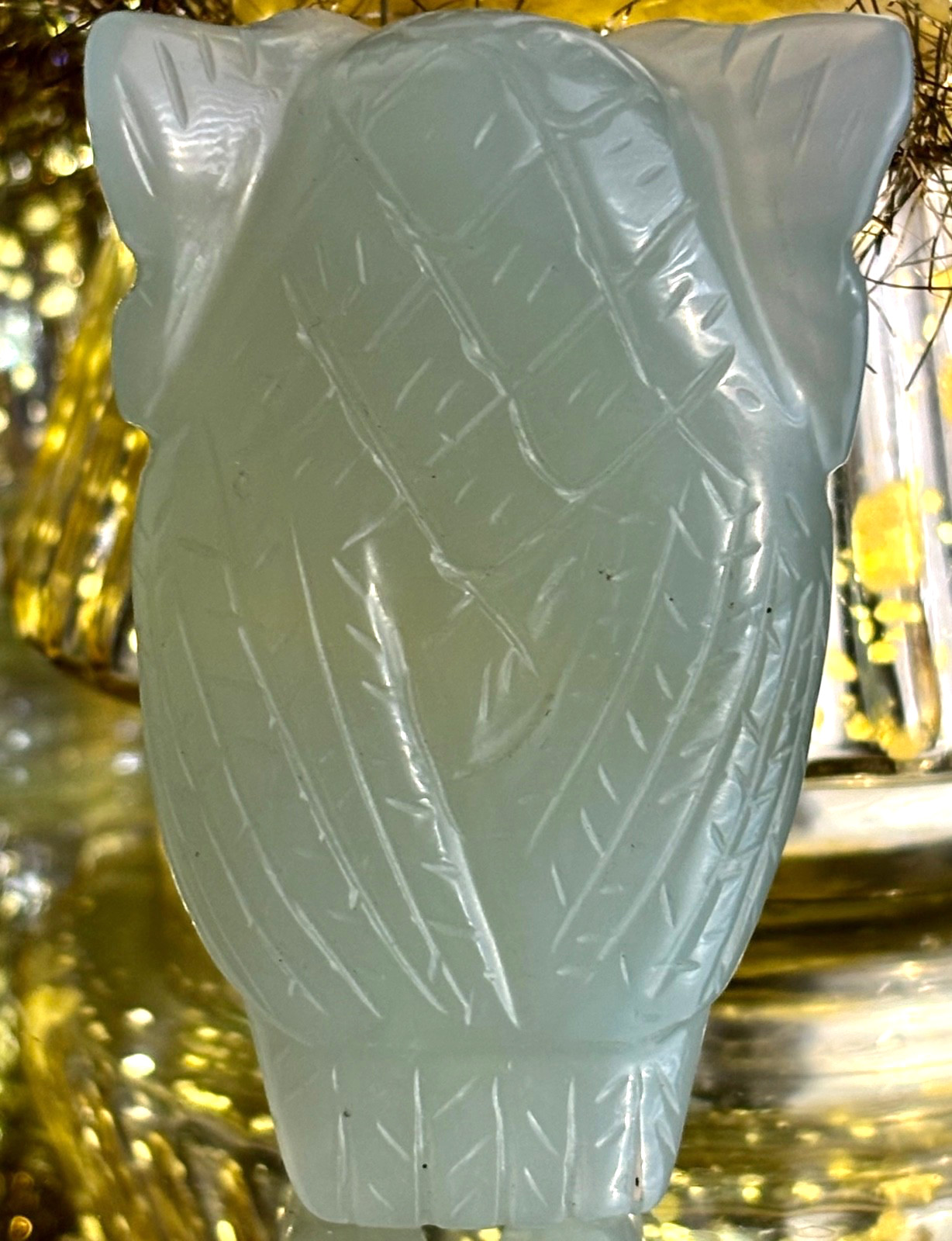 Vintage Rare Original Jade Nephrite Owl Figurine