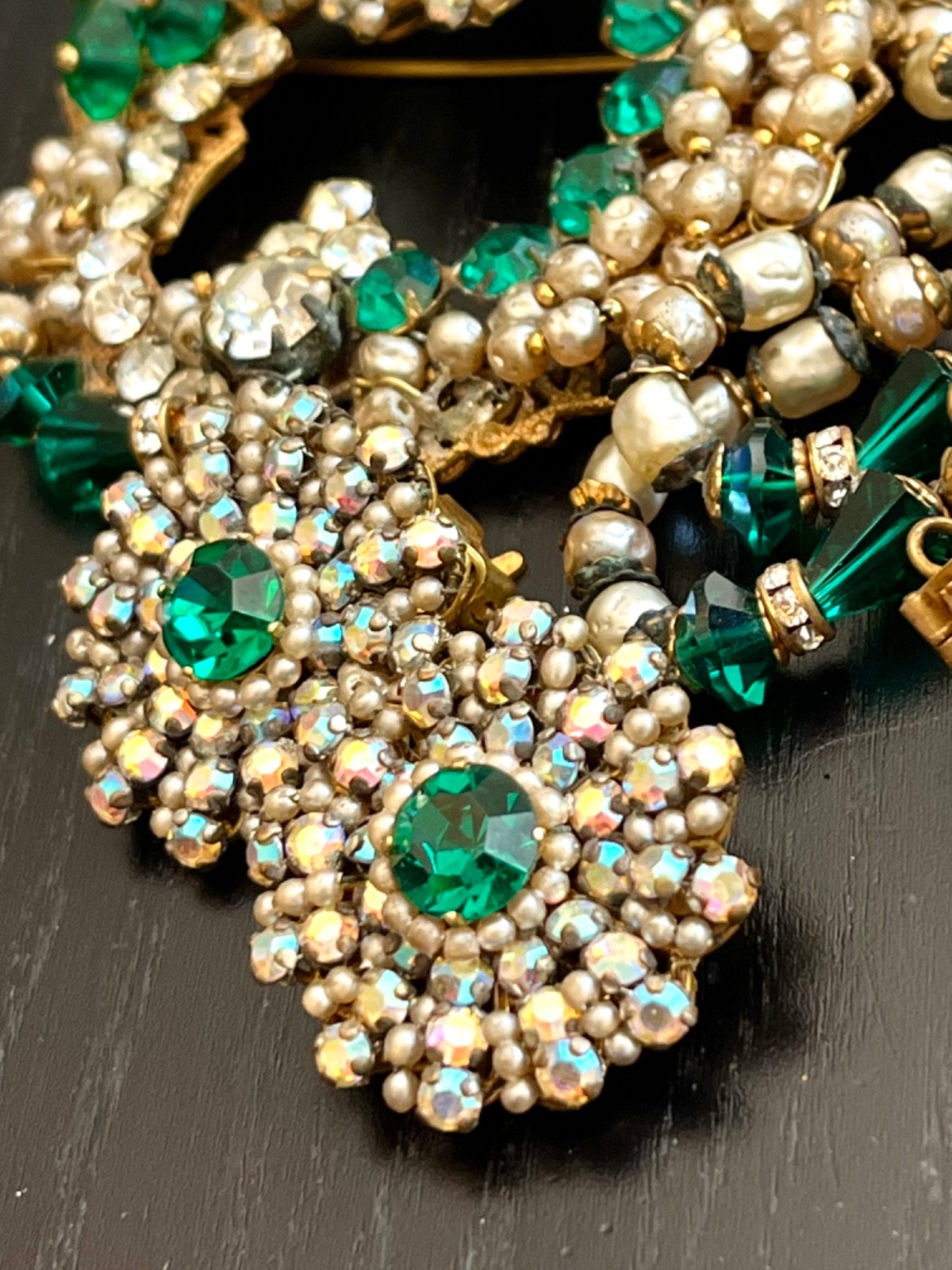 Incredible Vintage 40’s Robert Bracelet Brooch Earrings Pearls Glass Beads etc