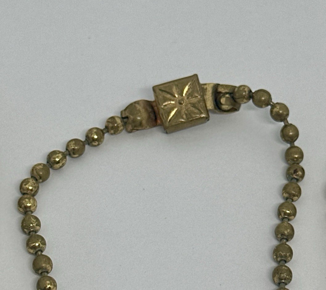 Vintage Victorian Ball and Chain Brass Ornate Slide Clasp Necklace Lot of 3