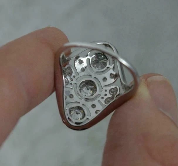 2Ct Art Deco Style Created Diamond Anniversary Engagement 14K White Gold FN Ring