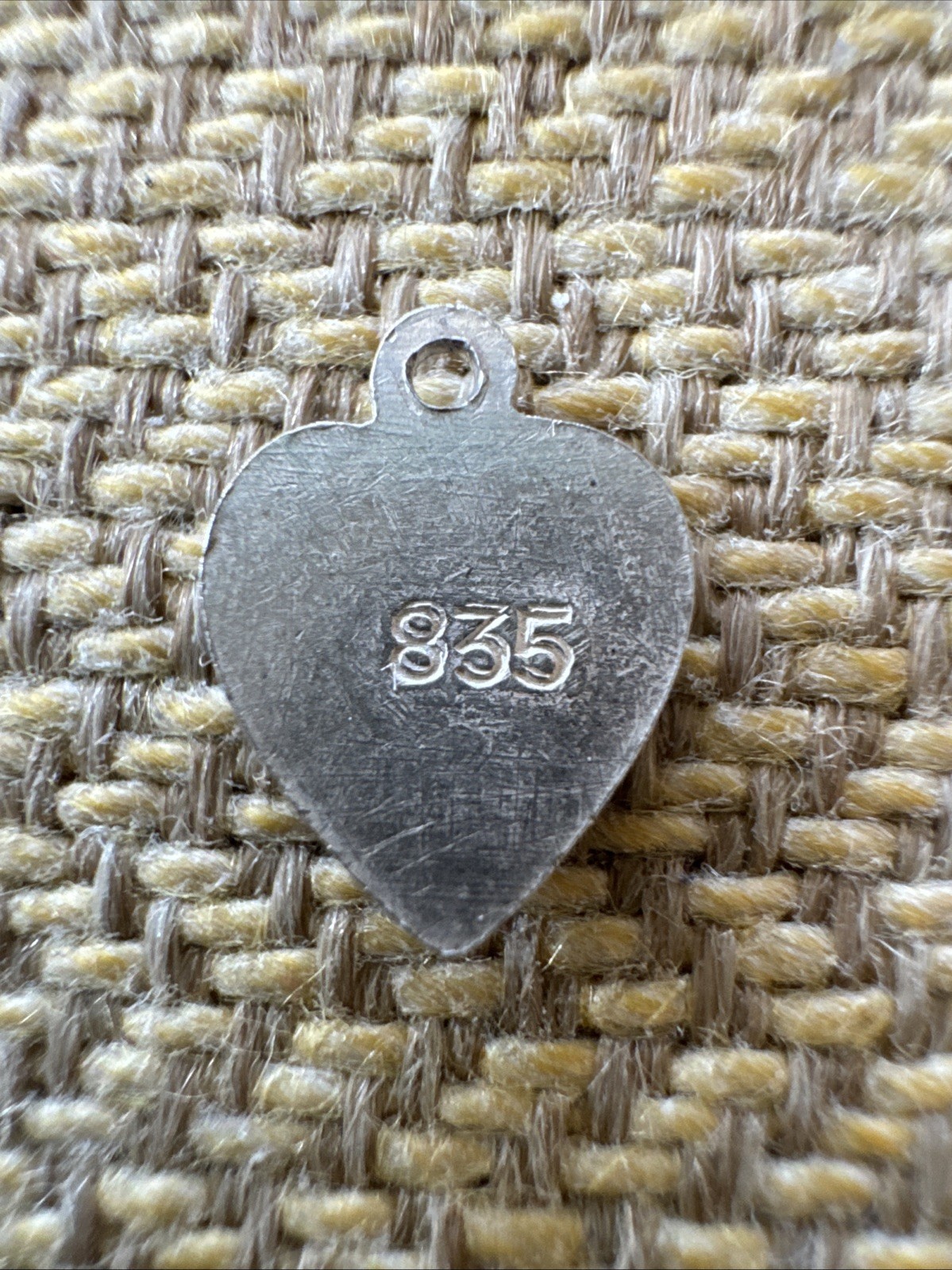 Vintage Antique 835 Silver Enameled Charm Heart