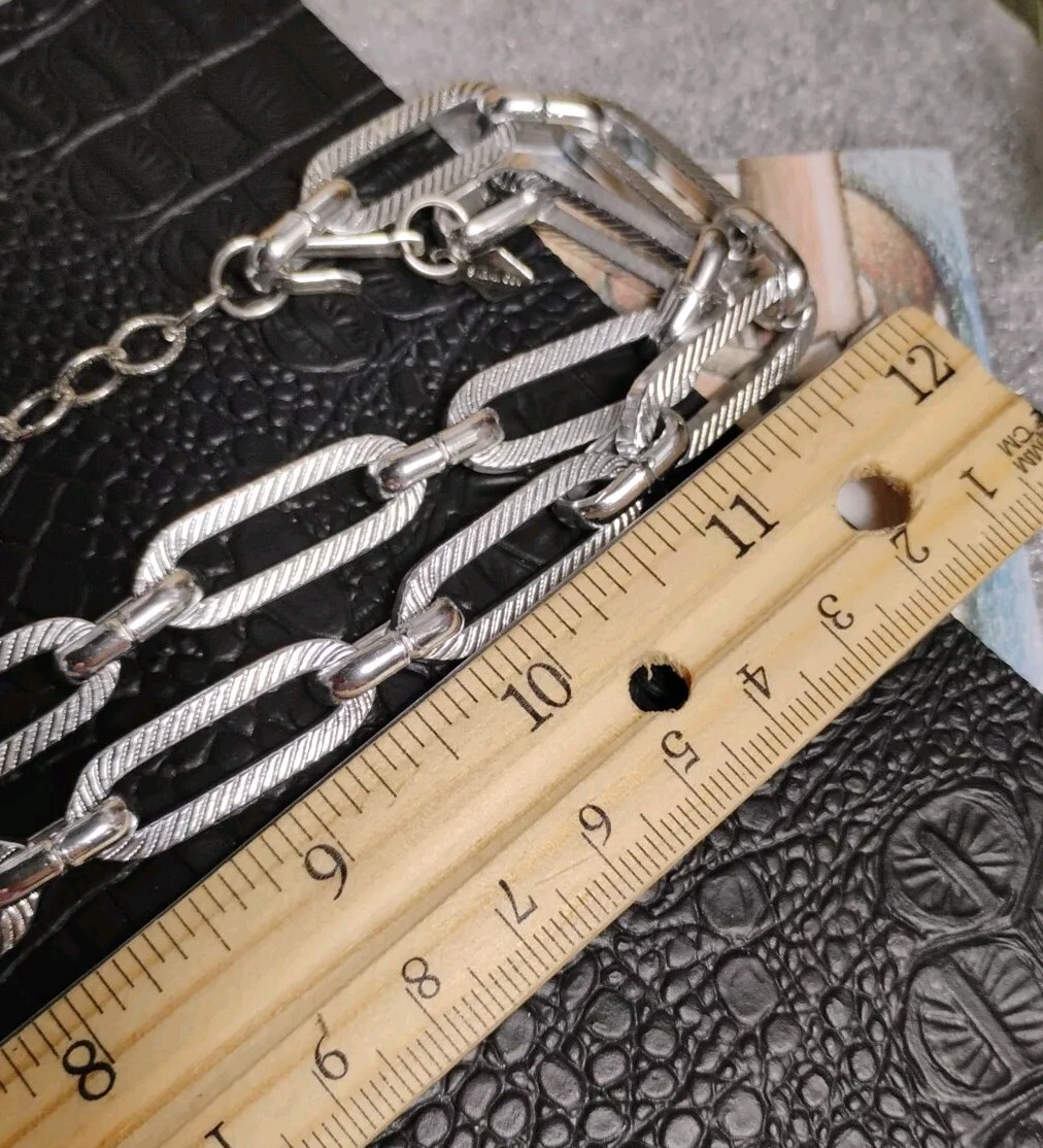 Vintage SARAH COVENTRY Silver Tone Link 28″ Chain Necklace (or Belt), Signed!