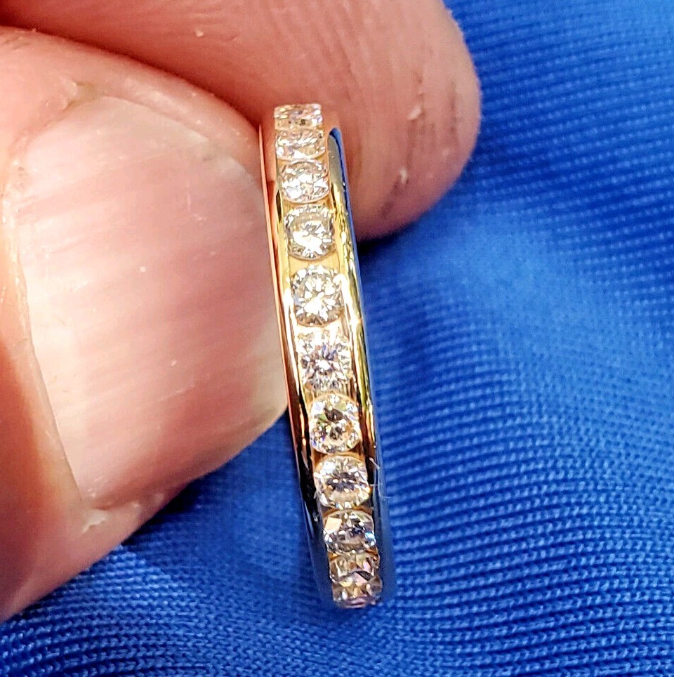 NATURAL EARTH MINED DIAMOND Wedding Band VVS Eternity Anniversary Stacking Ring