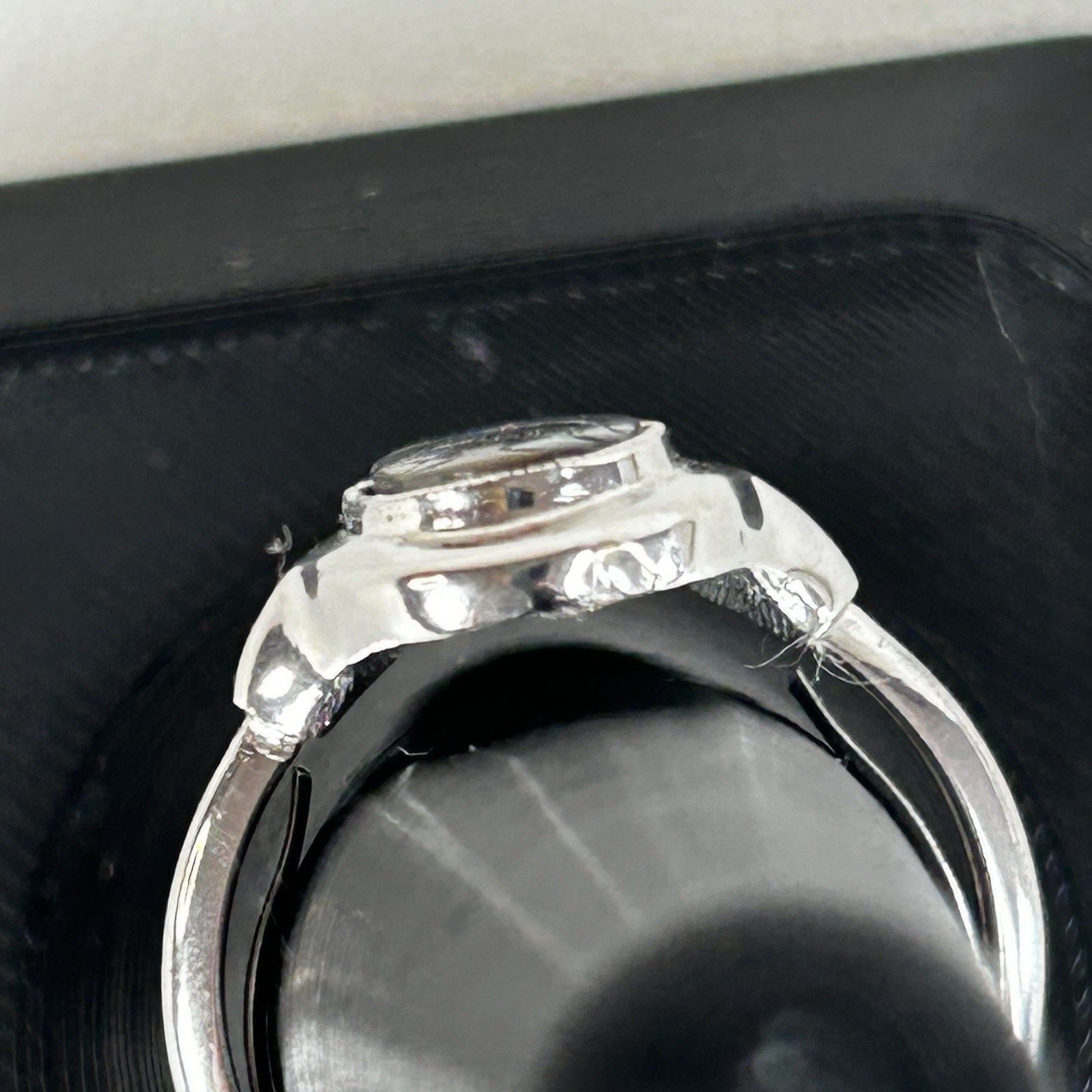 Vintage Avon Abalone Ring Silver Tone Size 7.25 Adjustable