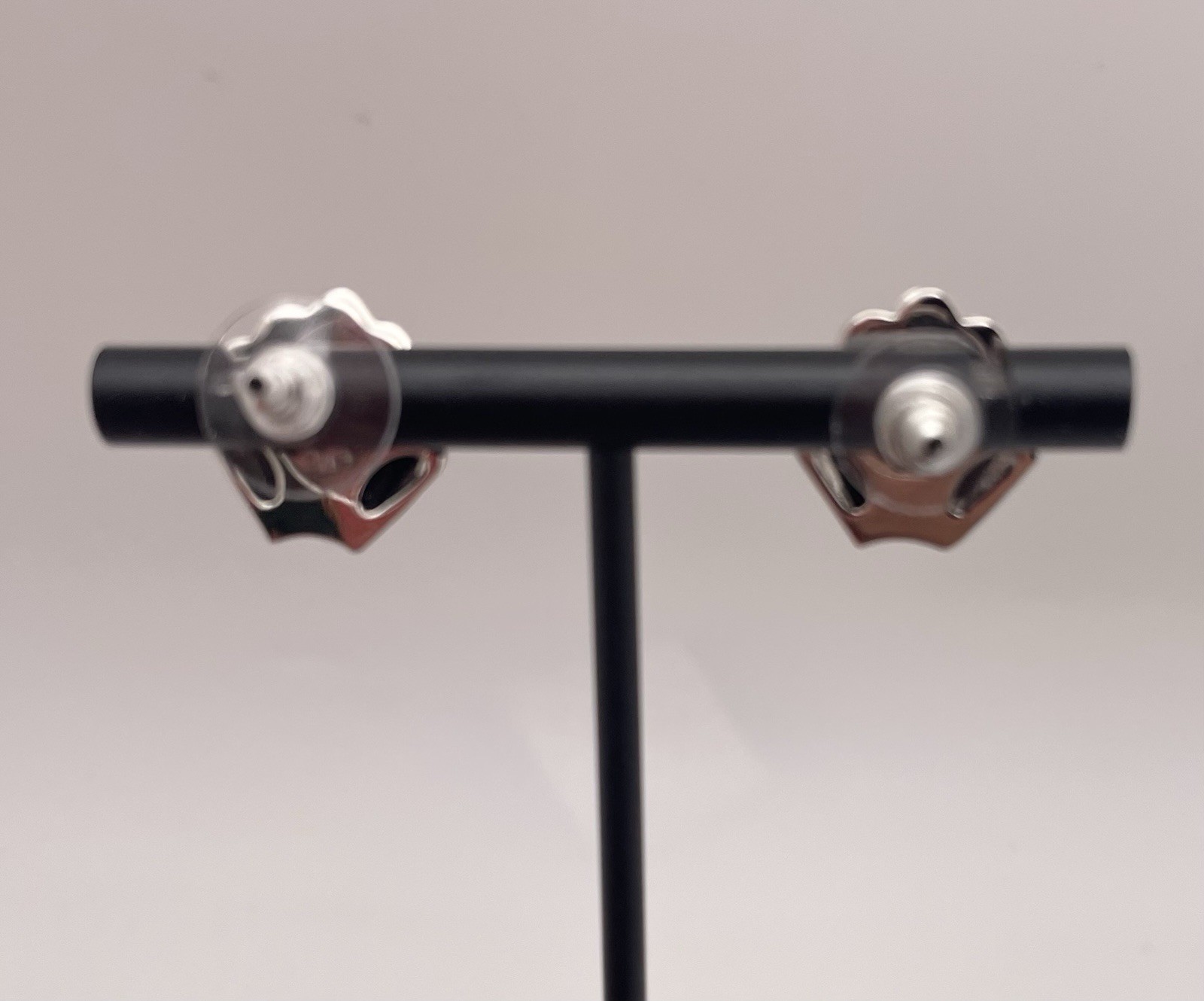 Vintage Monet Silver Toned Shell Stud Earrings