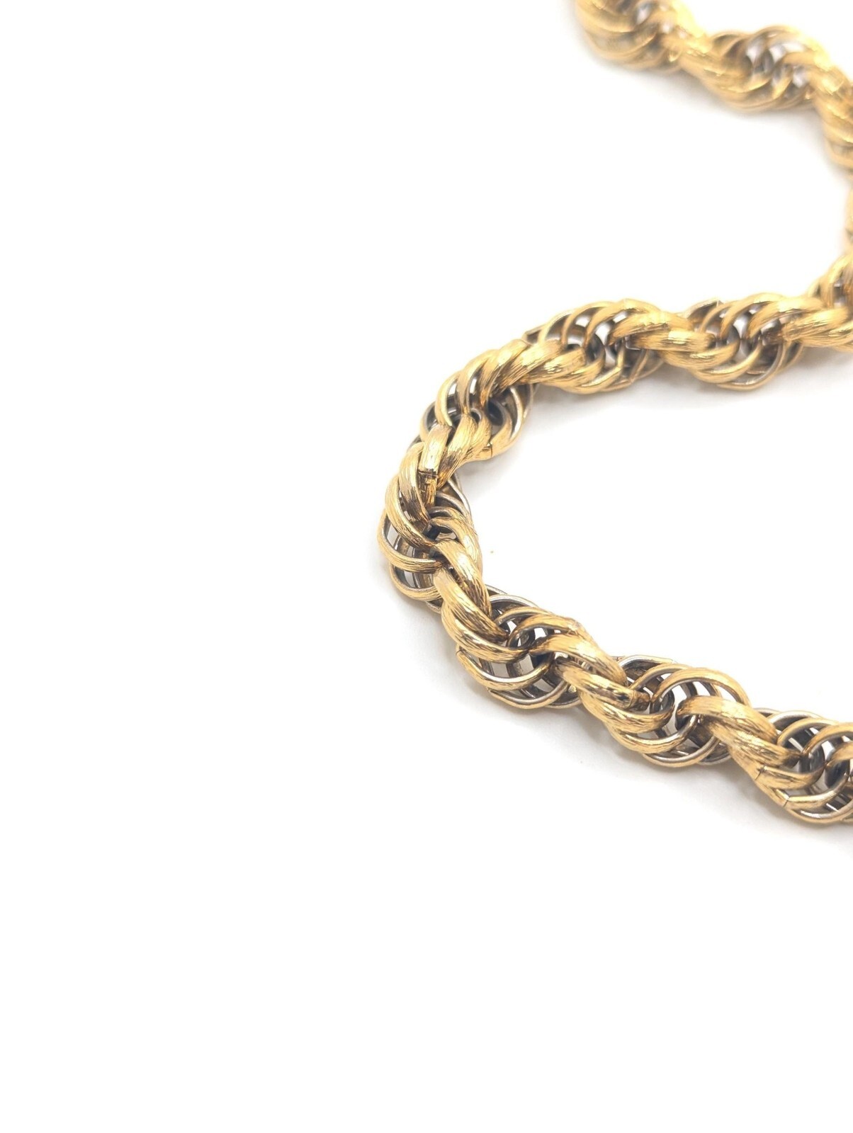 Vintage Germany Chunky Gold Braided Necklace Chain Statement Jewelry European