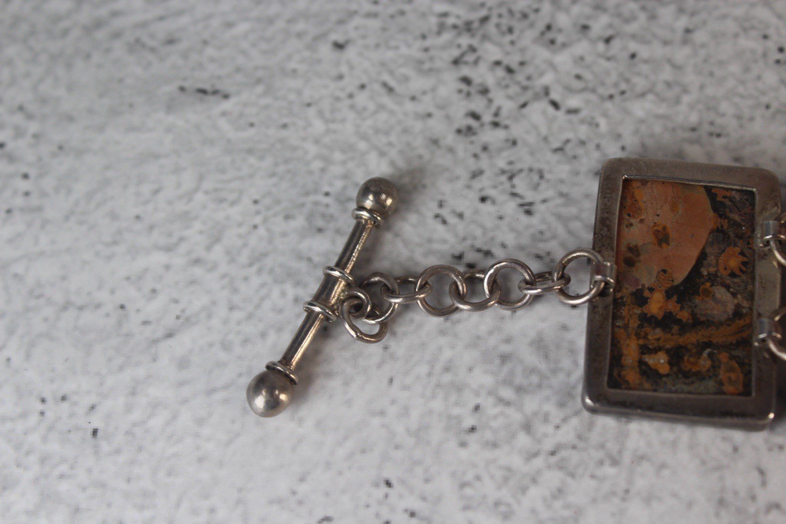 Vintage Chunky Charles Albert Multi Stone Bracelet in Sterling SIlver