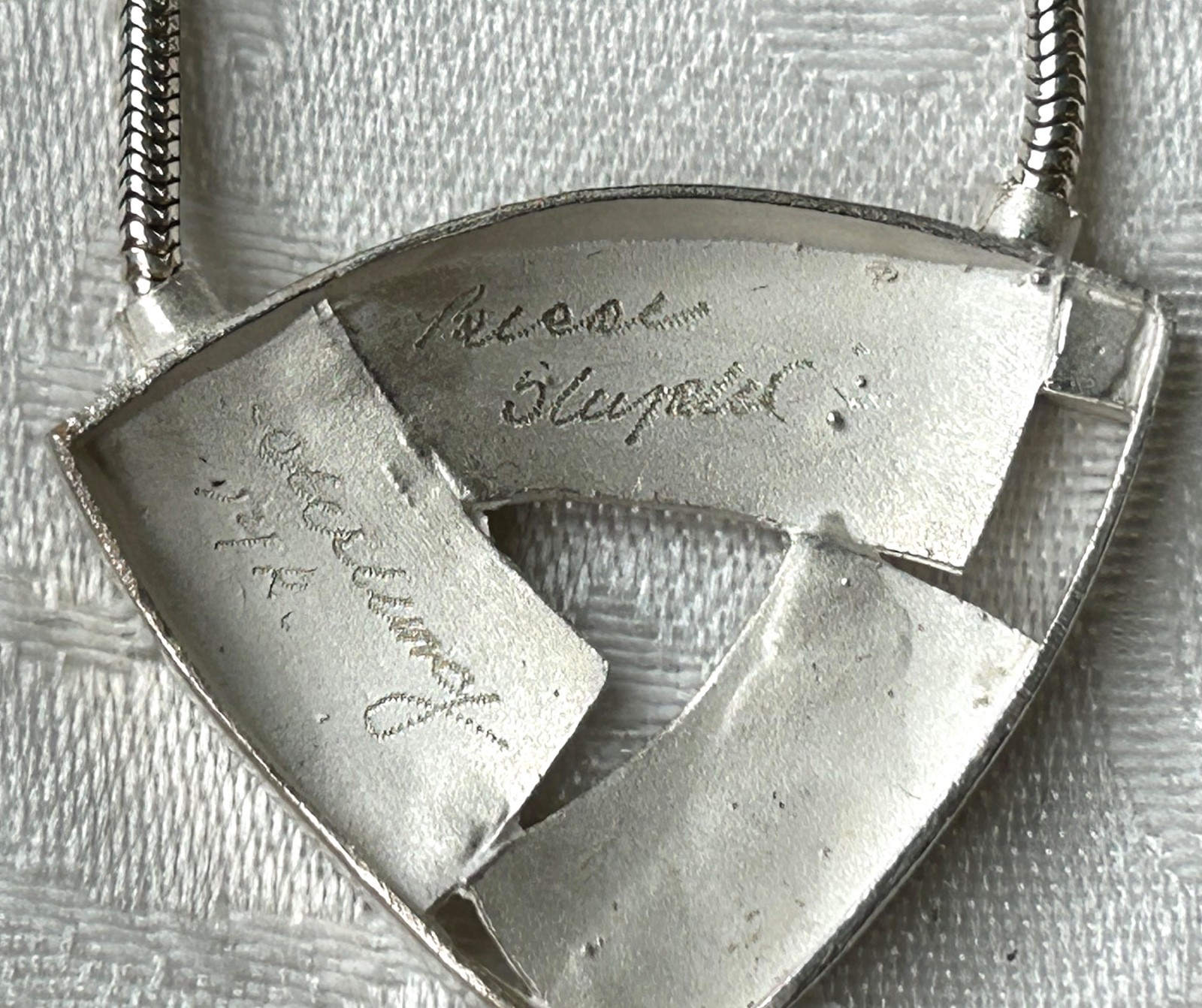 Vintage Anne Besse Shepherd Artisan Sterling Silver & 14K Pendant Necklace