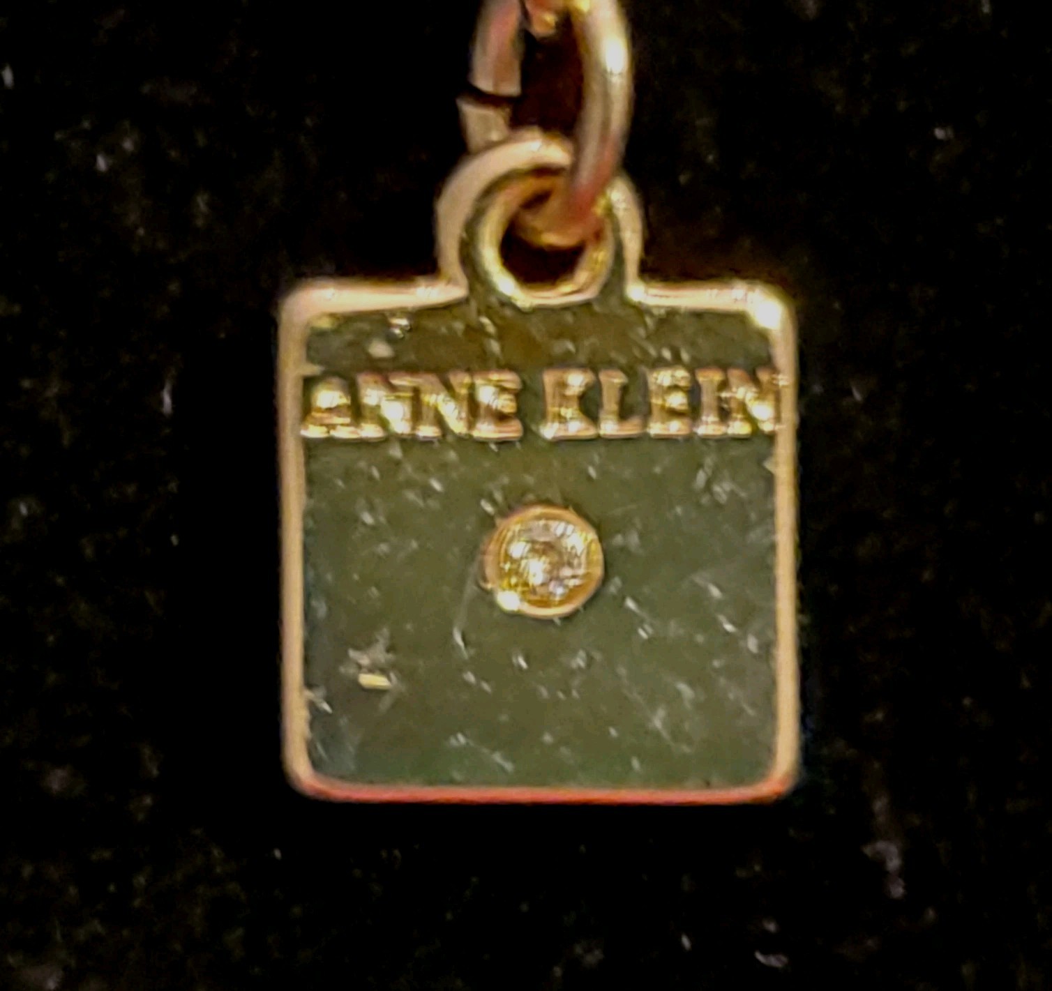 ANNE KLEIN Vtg Necklace, Tortoise Shell & Goldtone Chain Design with Oval Links