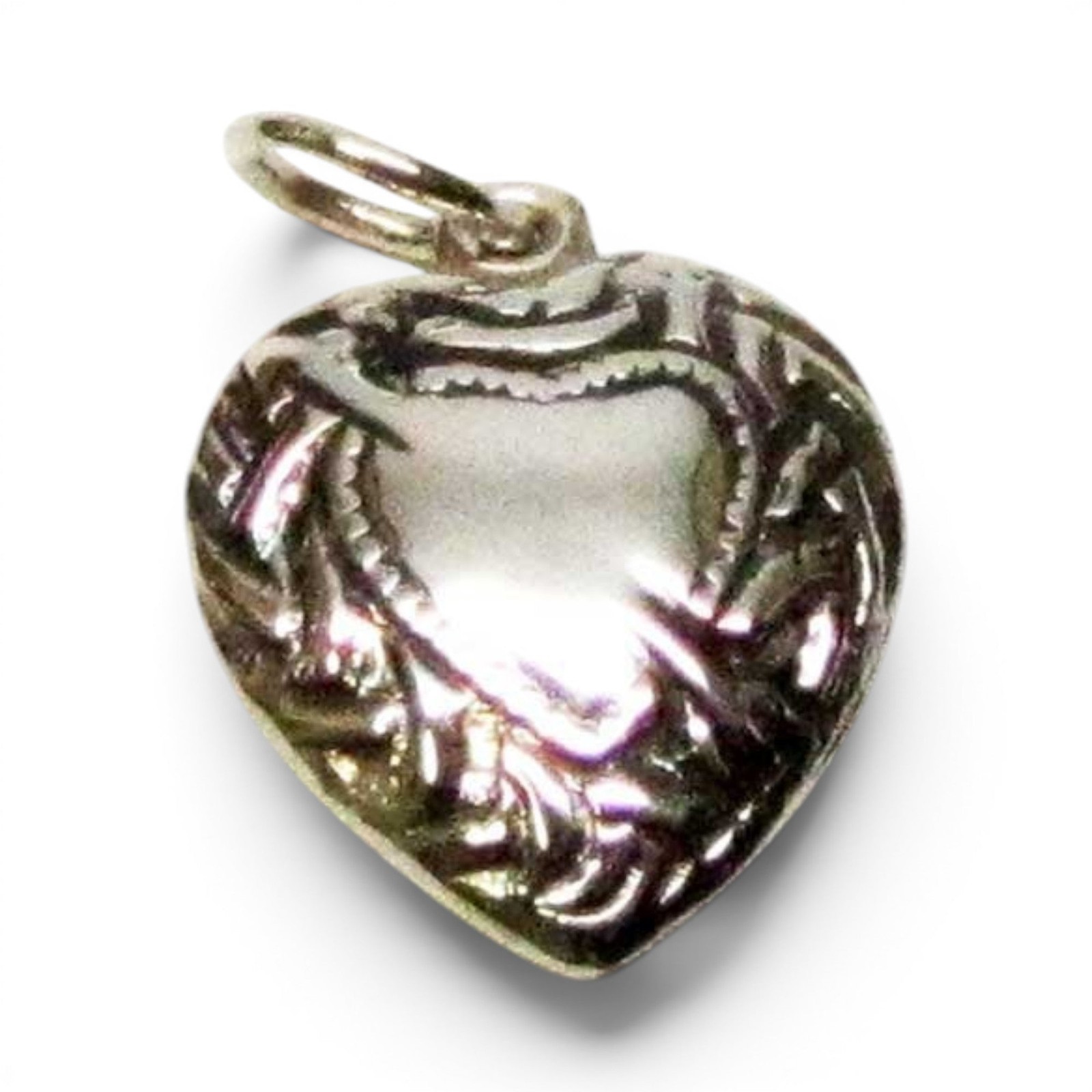 Sterling Silver Puffy Pierced Heart Charm for Bracelet Cupid’s Arrow of Love 39