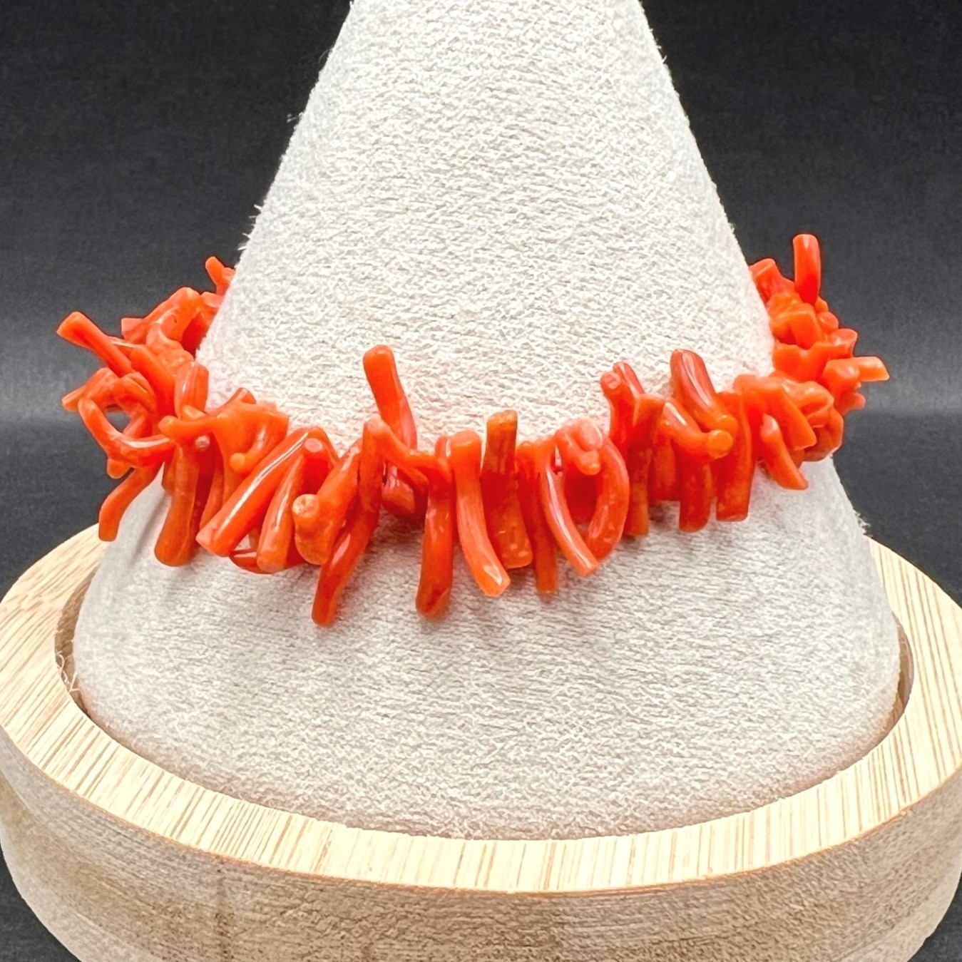 Vintage Coral Bracelet Orange Red Natural Boho