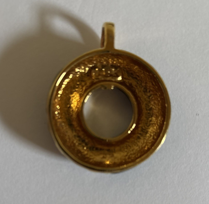 Camrose & Kross Reproduction JBK Jacqueline Bouvier Kennedy Gold Tone Pendant