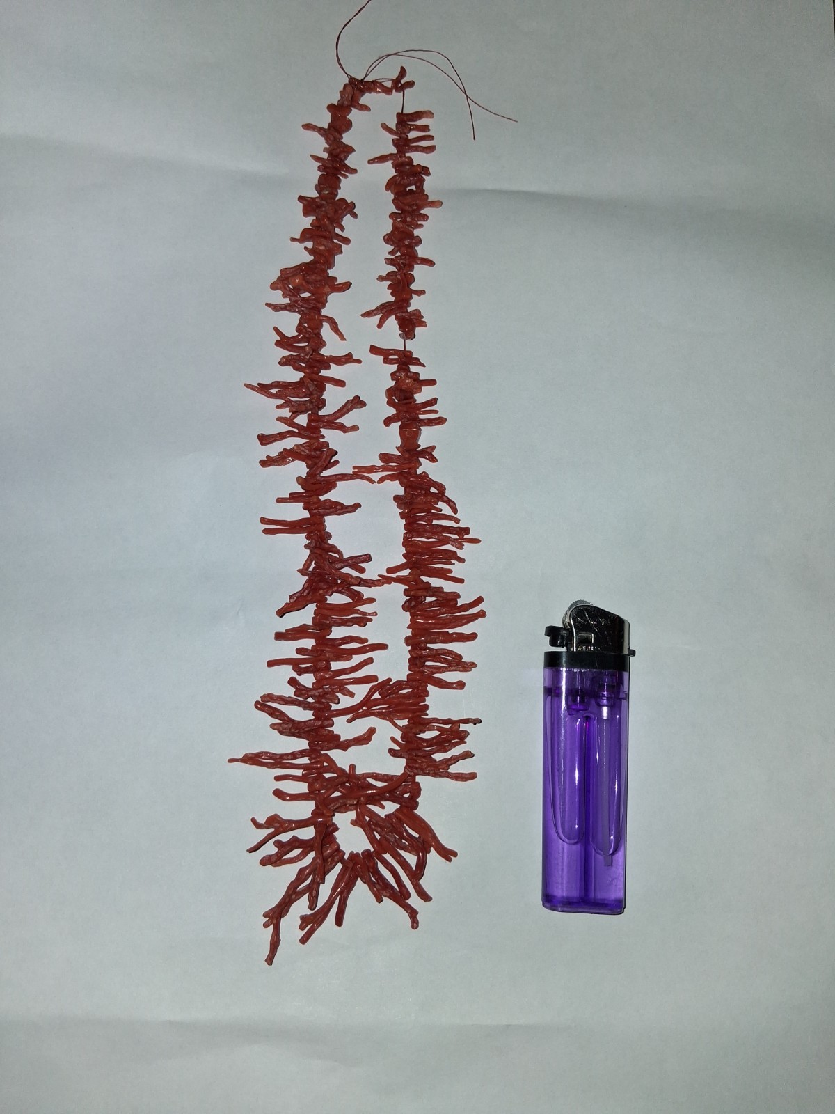 Vtg Graduated Mediterranean Red Salmon Color Branch Coral Barrel Clasp Necklace