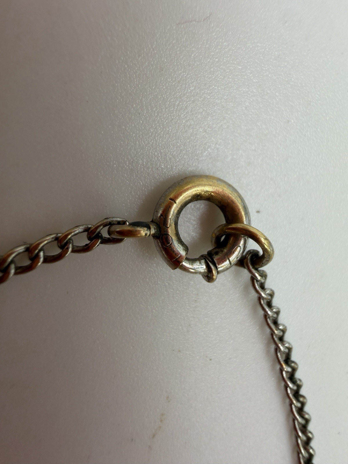 Vintage Necklace Art Deco Light Blue Round Glass Open Back Bezel 15 in PJ