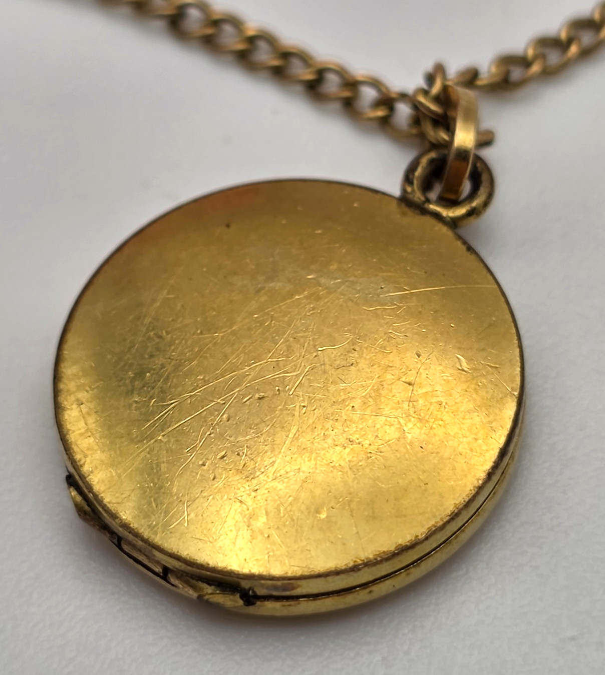Vintage 1/20 12K GF Photo Locket Necklace 18 in 15mm Pendant