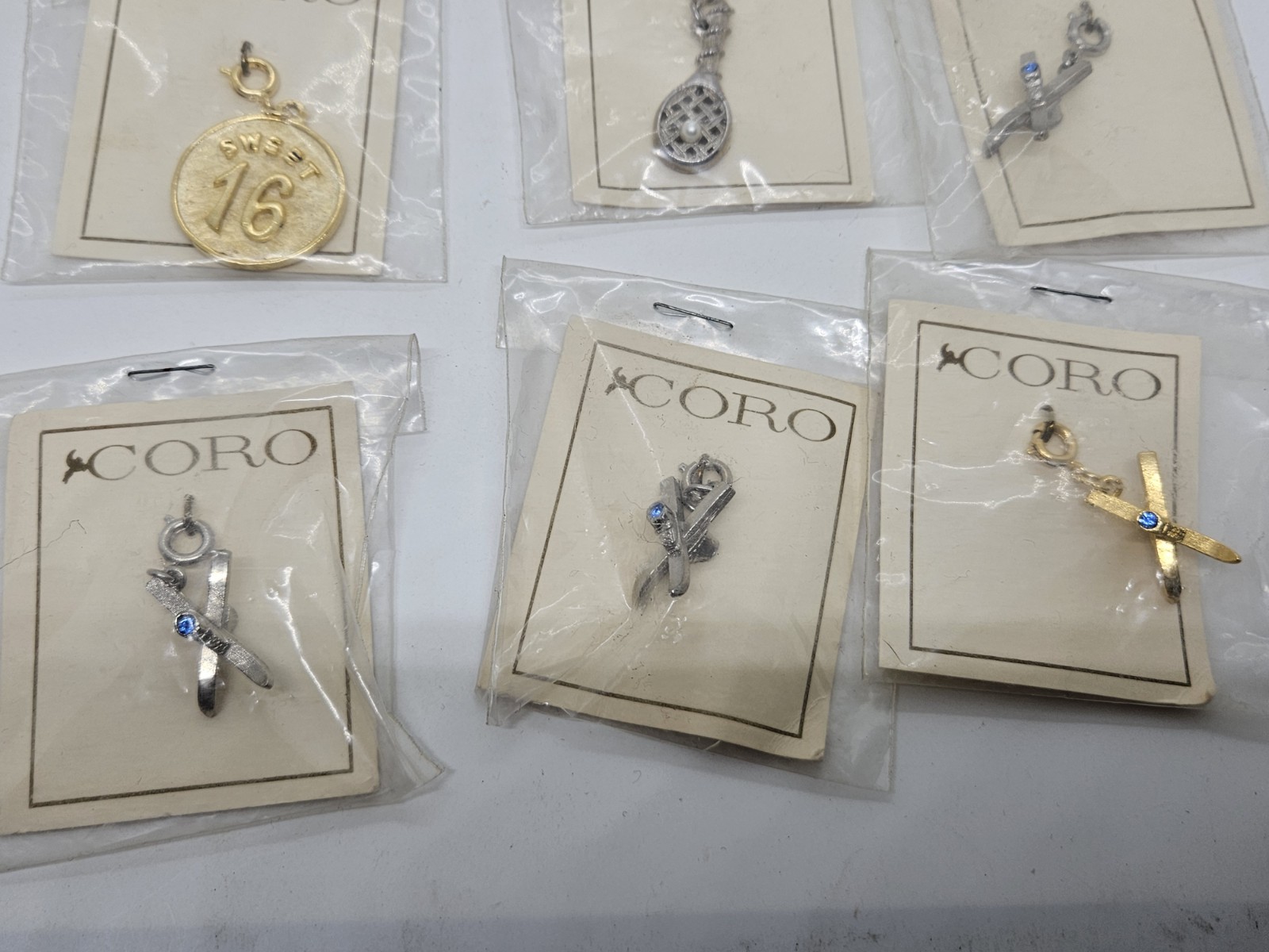 Vintage Lot NOS New Unused CORO Necklace Jewelry Pendants w/Original Packaging