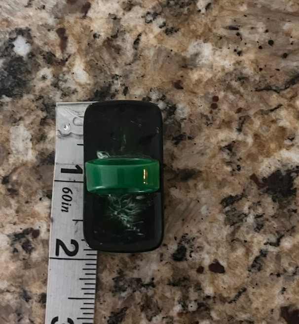 Vintage Chunky Jumbo Large Green Resin Faux Jade Stone Acetate Ring Size 6.5