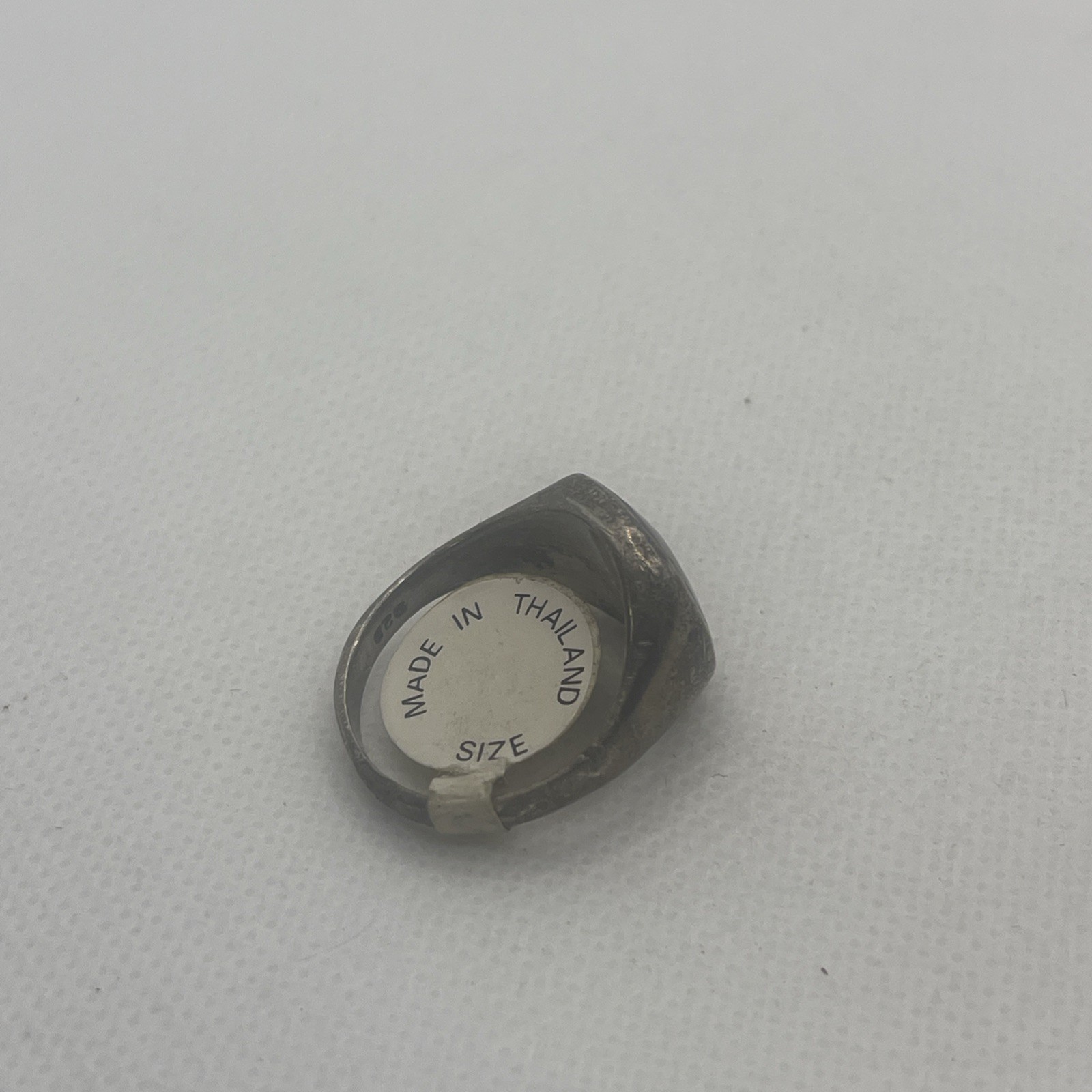 Vintage Sterling Silver Blue Cabochon Ring Southwestern 18 MM Size 8