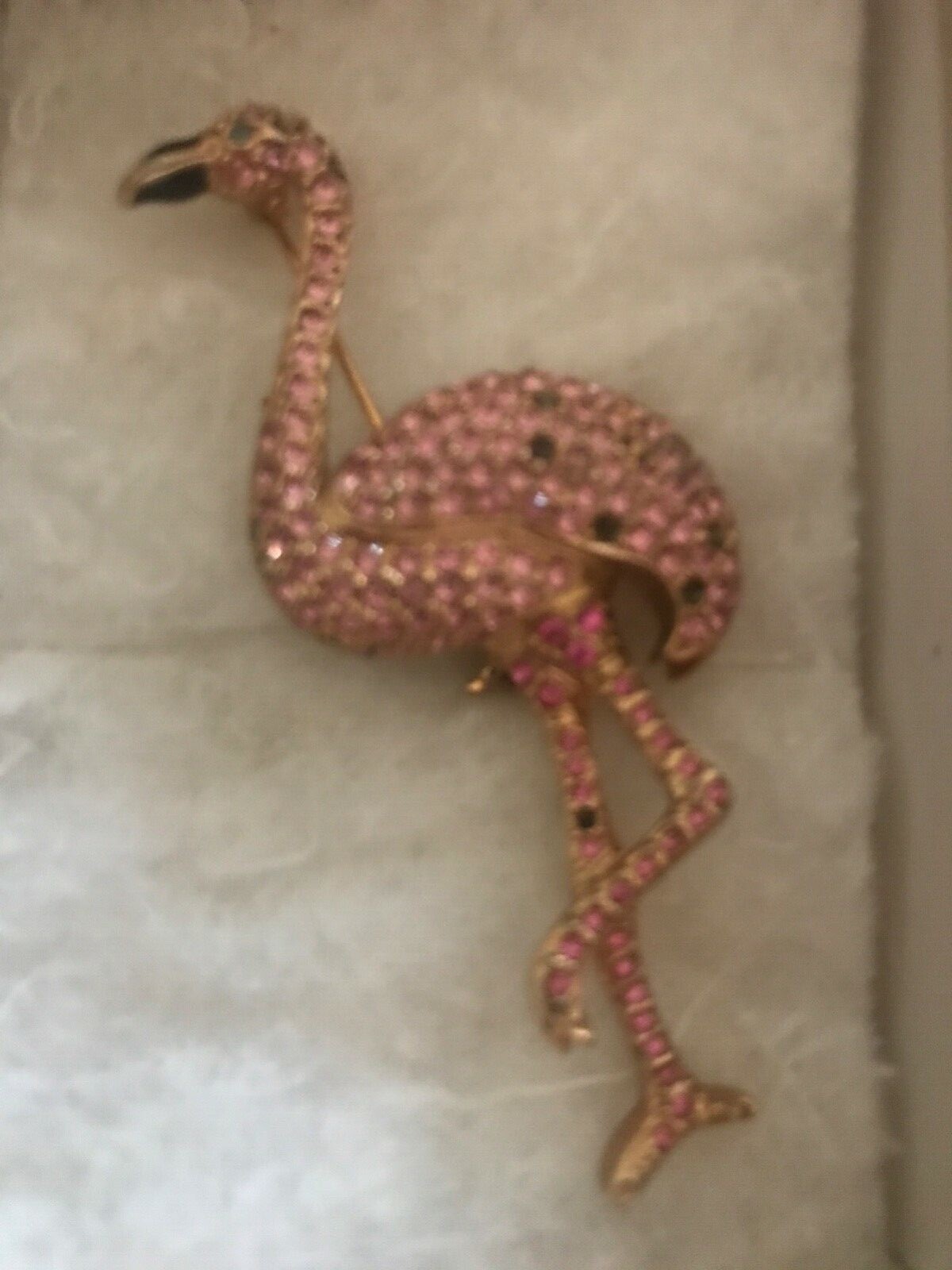 Rhinestone jewelry-neat ostrich pin Pink stones. Cute for any occasion-as is