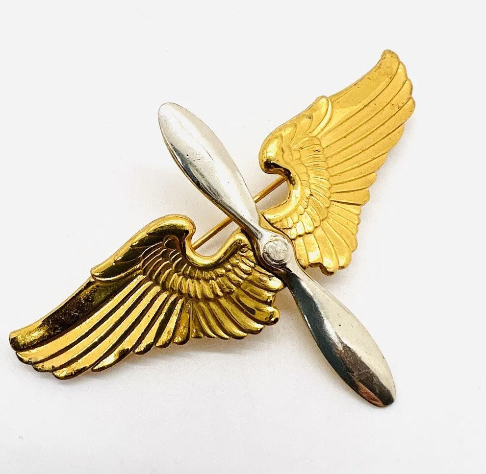 Large WW2 TRUART Large Sterling Silver Army Air Corps Sweetheart Brooch 3 Inches