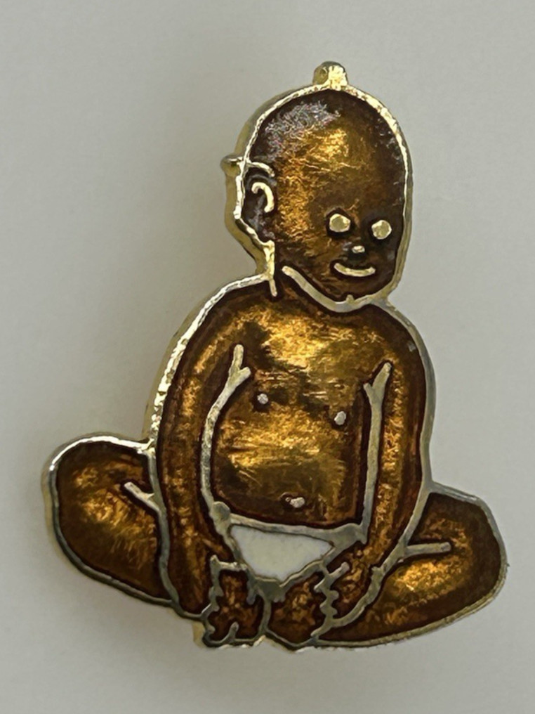 Vintage 1984 Baby Enamel Pin Brooch