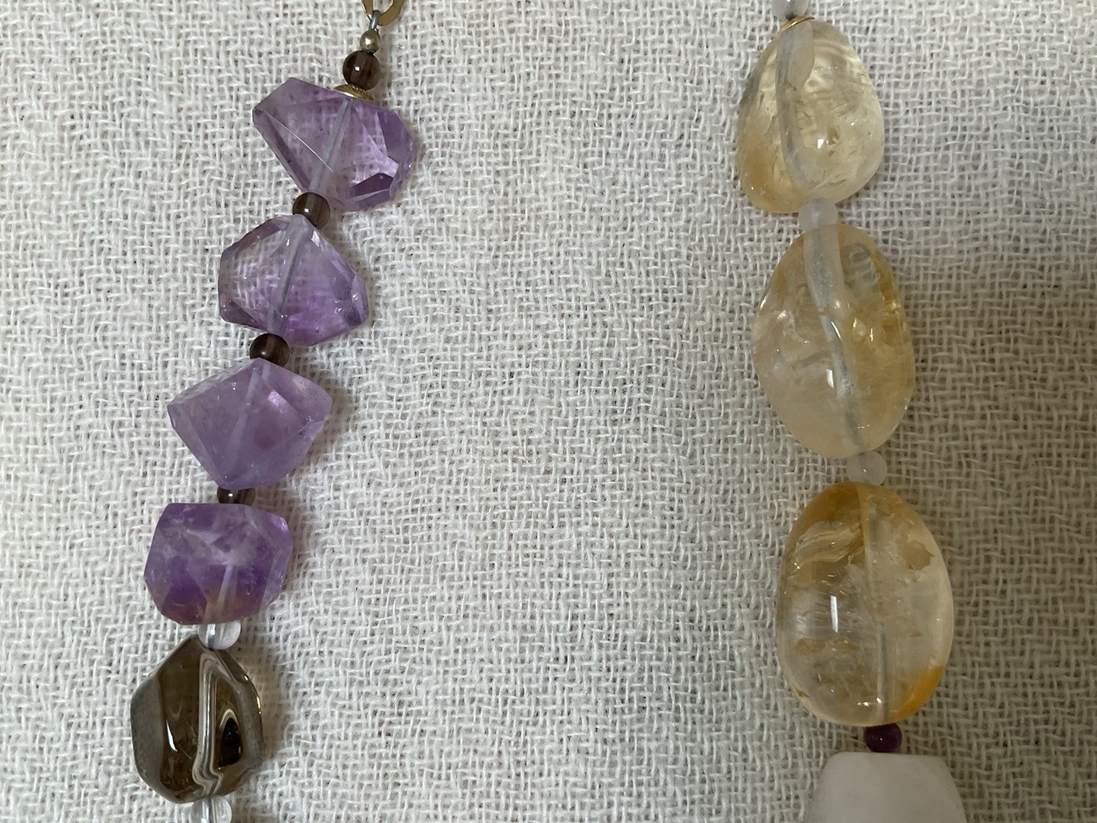 Vintage Multi Stone 925 Sterling Silver Necklace Genuine Gemstone IL Marks