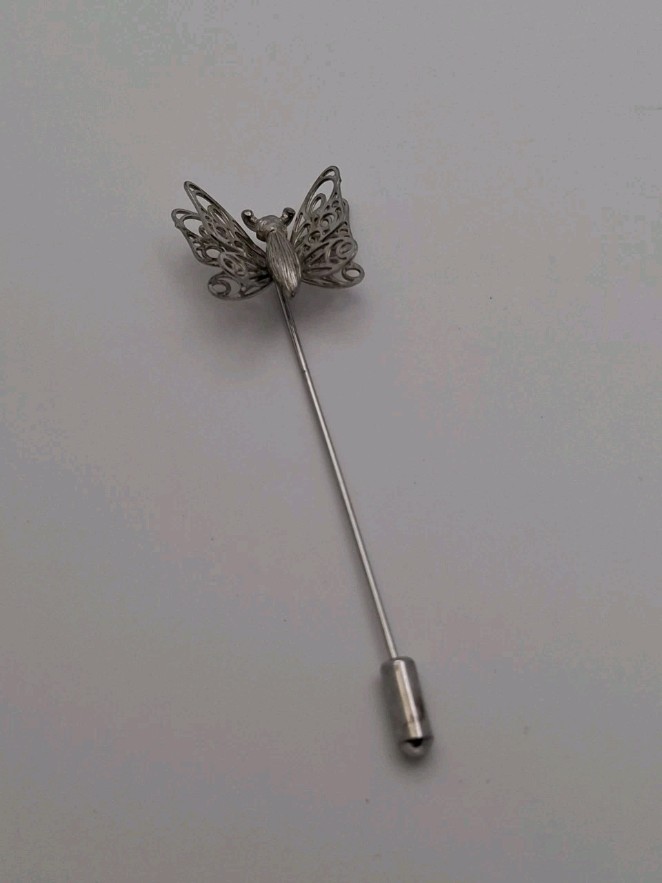 Butterfly Stick Pin Filgaree Silver Color