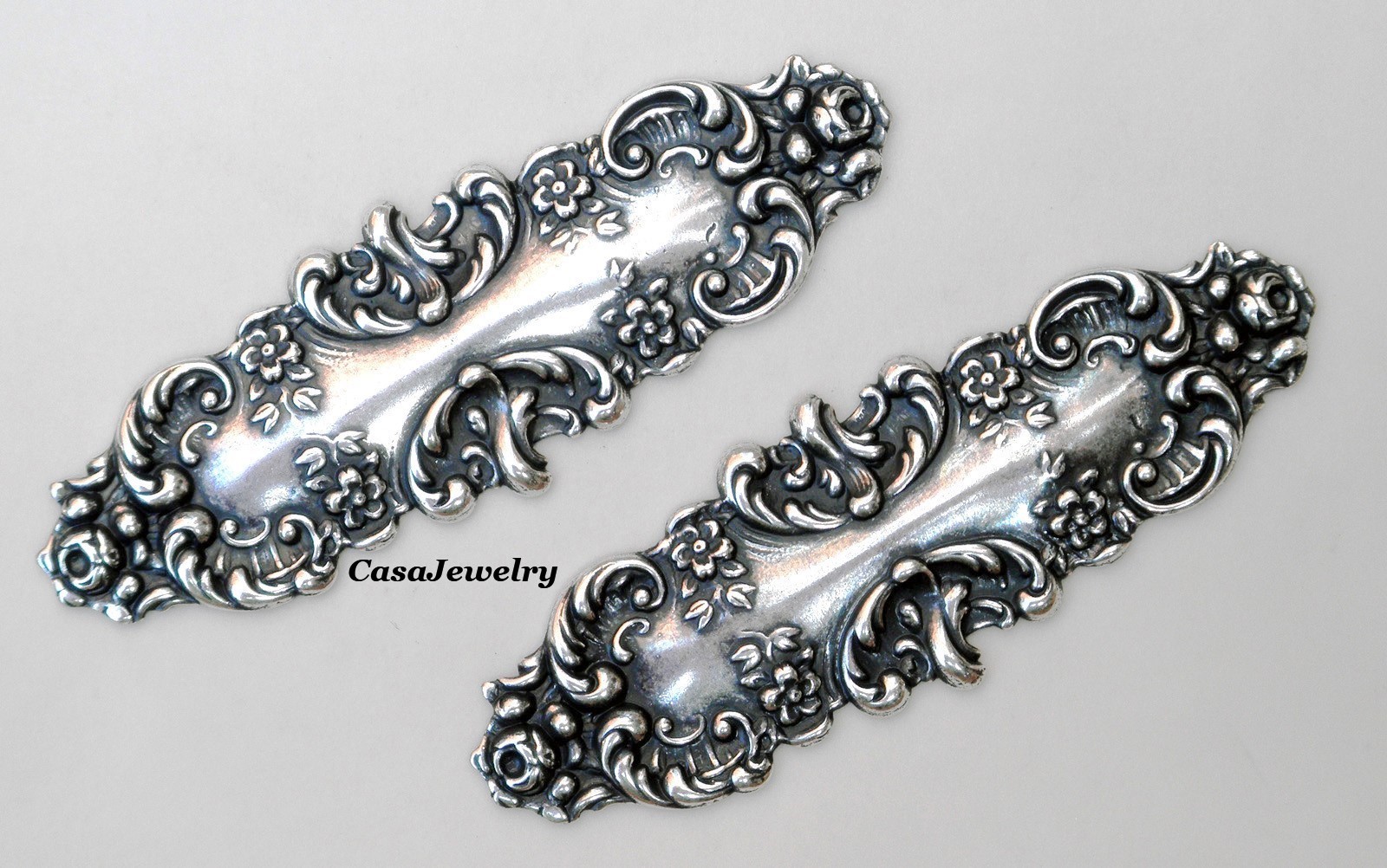 #1588 ANTIQUED .925 STERLING SILVER PLATED FILIGREE COMPONENT – 1 Pc