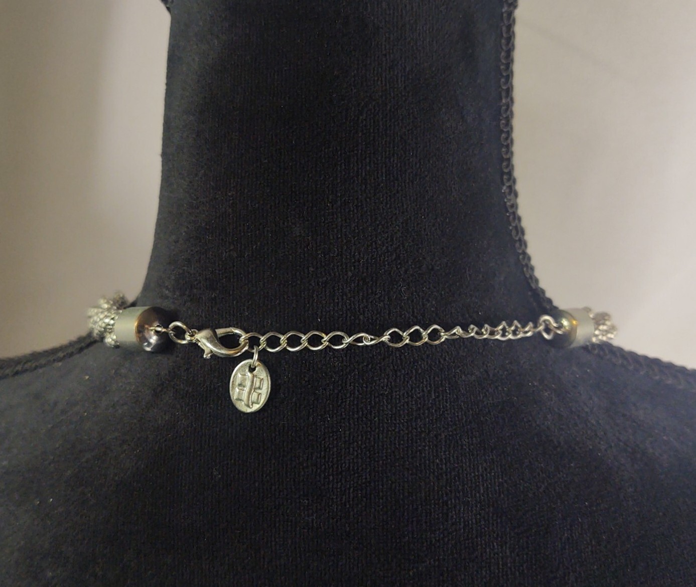 Vintage Silver Tone Twisted Rope Chain Choker Necklace Women’s Costume Jewelry