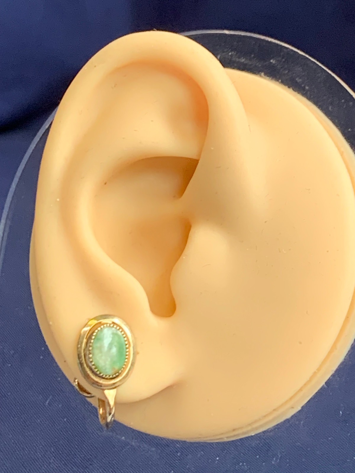 Vtg Gold Filled Sarah Coventry Jewelry Set 12.17g Jadeite Look Stones *READ*